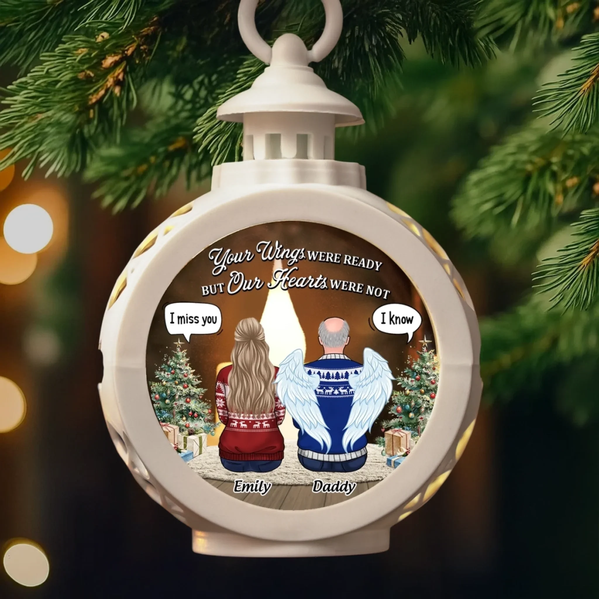 Custom Candlelight Lantern Ornament - Personalized Christmas Memorial Sympathy Gifts For Loss Of Mom, Dad - Together In Spirit, Forever In Love - Image 5
