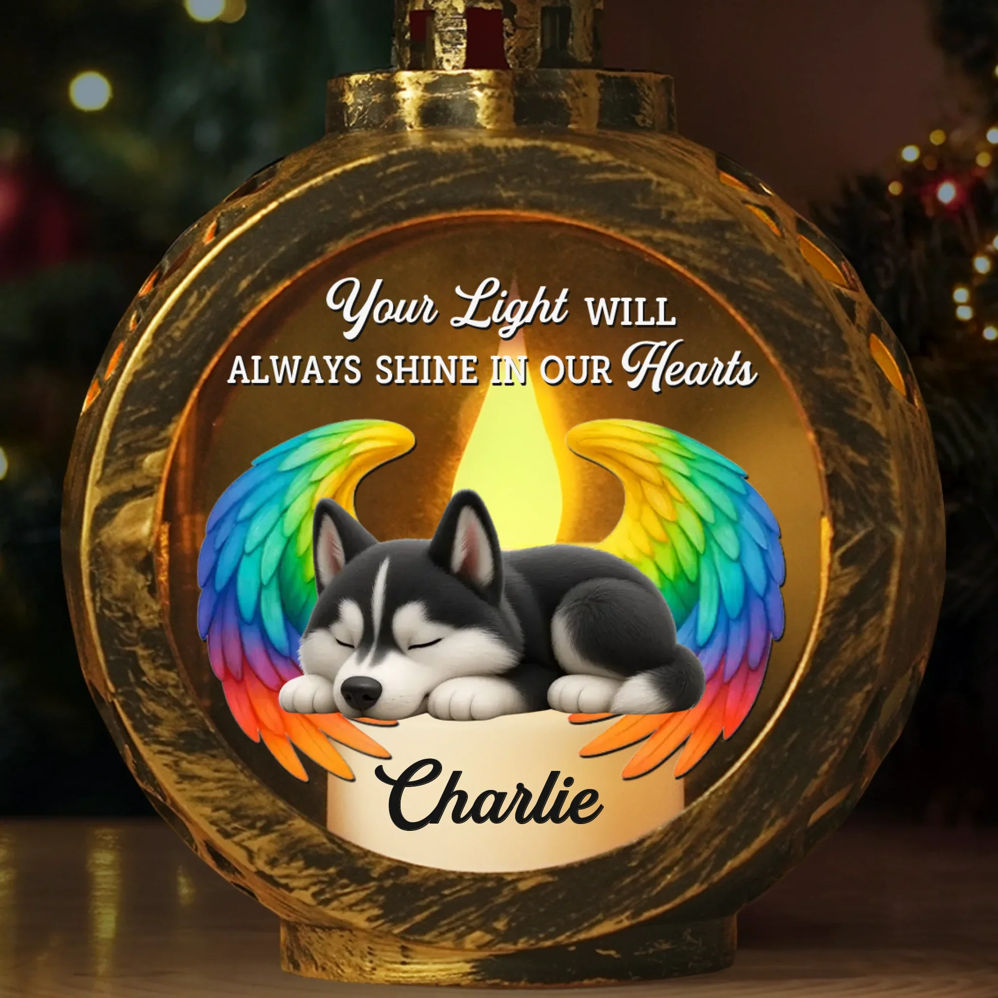 Custom Candlelight Lantern Ornament - Personalized Pet Christmas Memorial Sympathy Gifts For Dogs - Glow In My Soul - Image 2