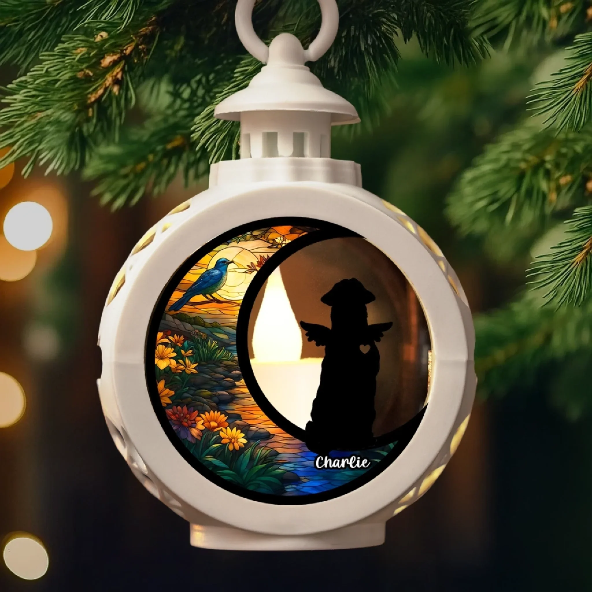 Custom Candlelight Lantern Ornament - Personalized Pet Christmas Memorial Sympathy Gifts For Dogs - Your Paw Prints Are Etched In My Heart - Image 5
