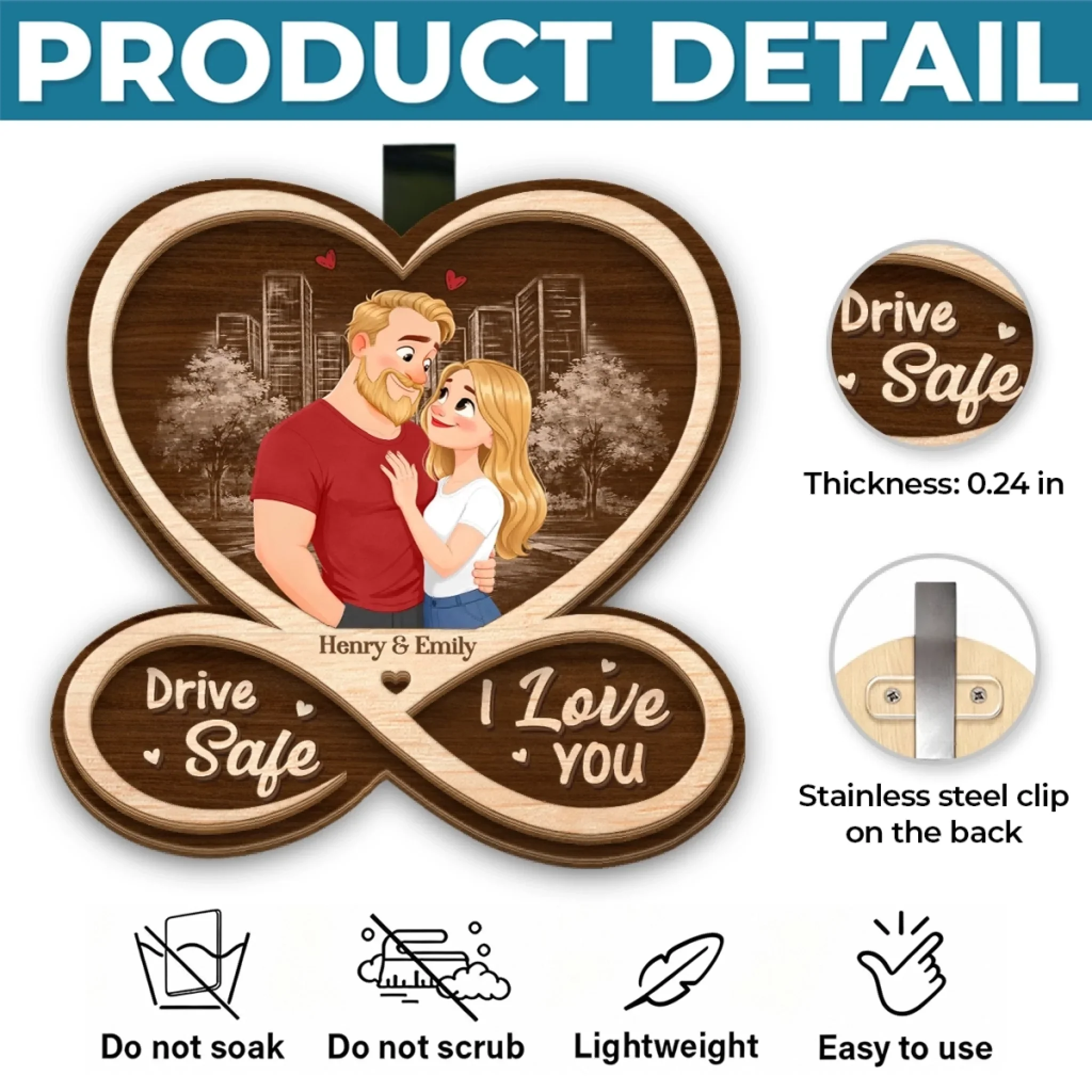 Custom Car Visor Clip - Personalized Anniversary Wedding Gifts For Husband And Wife, Him And Her - You Make Life Feel Balanced - Image 5