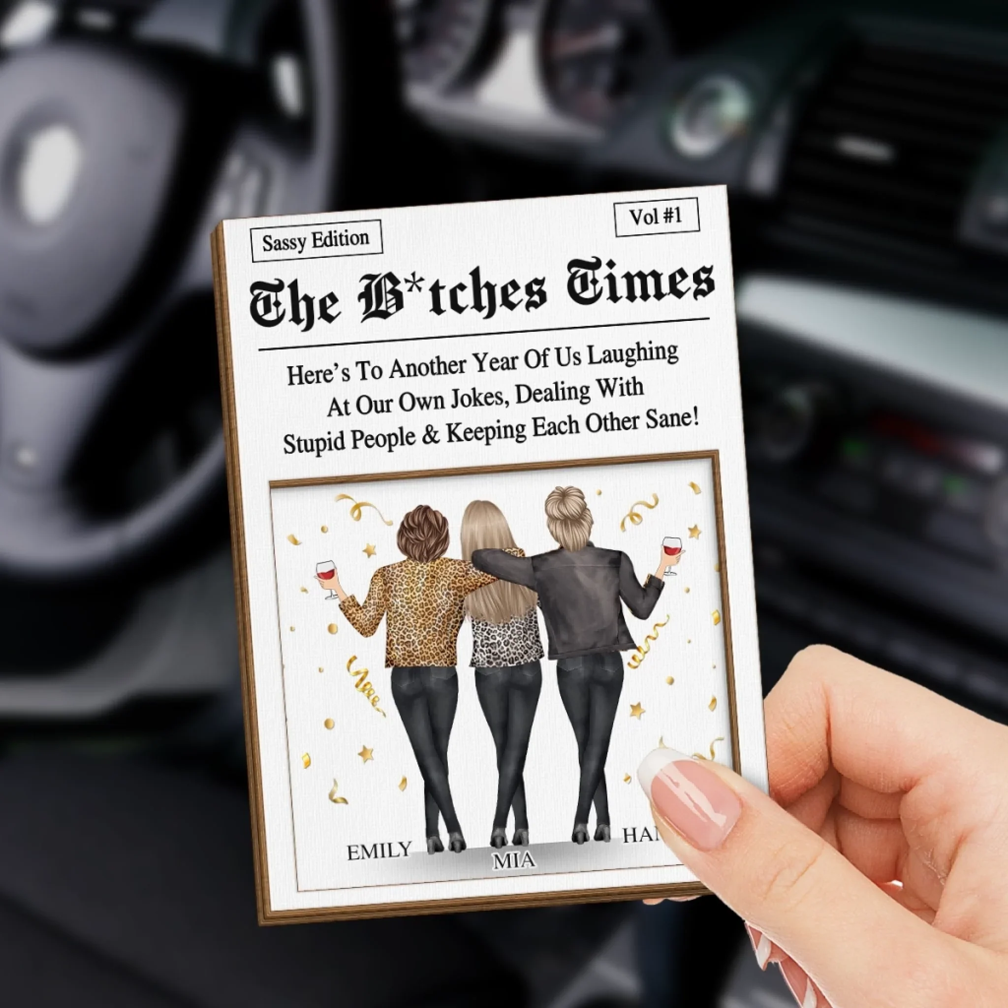 Custom Car Visor Clip - Personalized Best Friend Birthday Gifts For Women, Besties, Sisters, BFF - Partners In Fun Always - Image 3