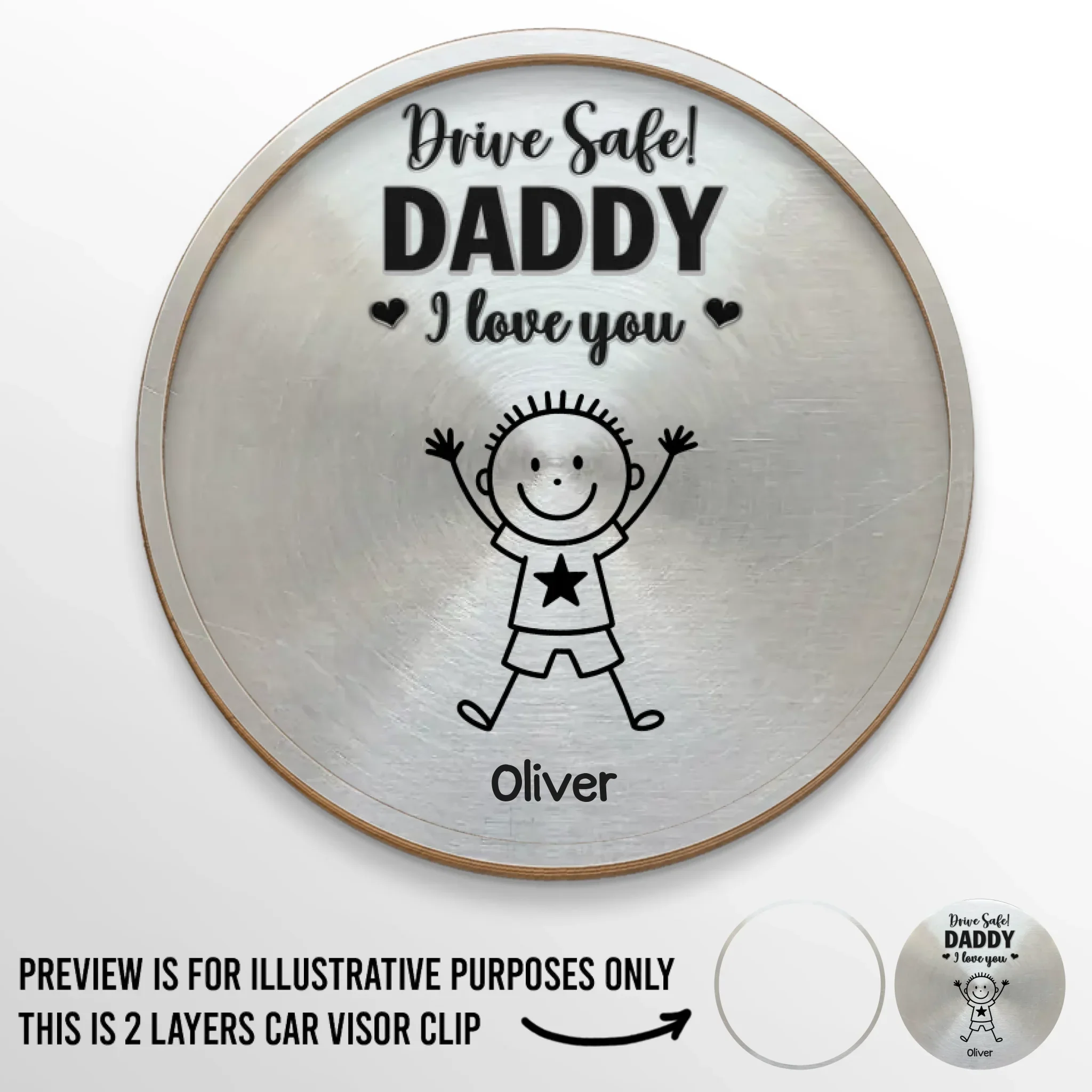Custom Car Visor Clip - Personalized Birthday Gifts For Dad, Grandpa - Always Come Home Safe - Image 2