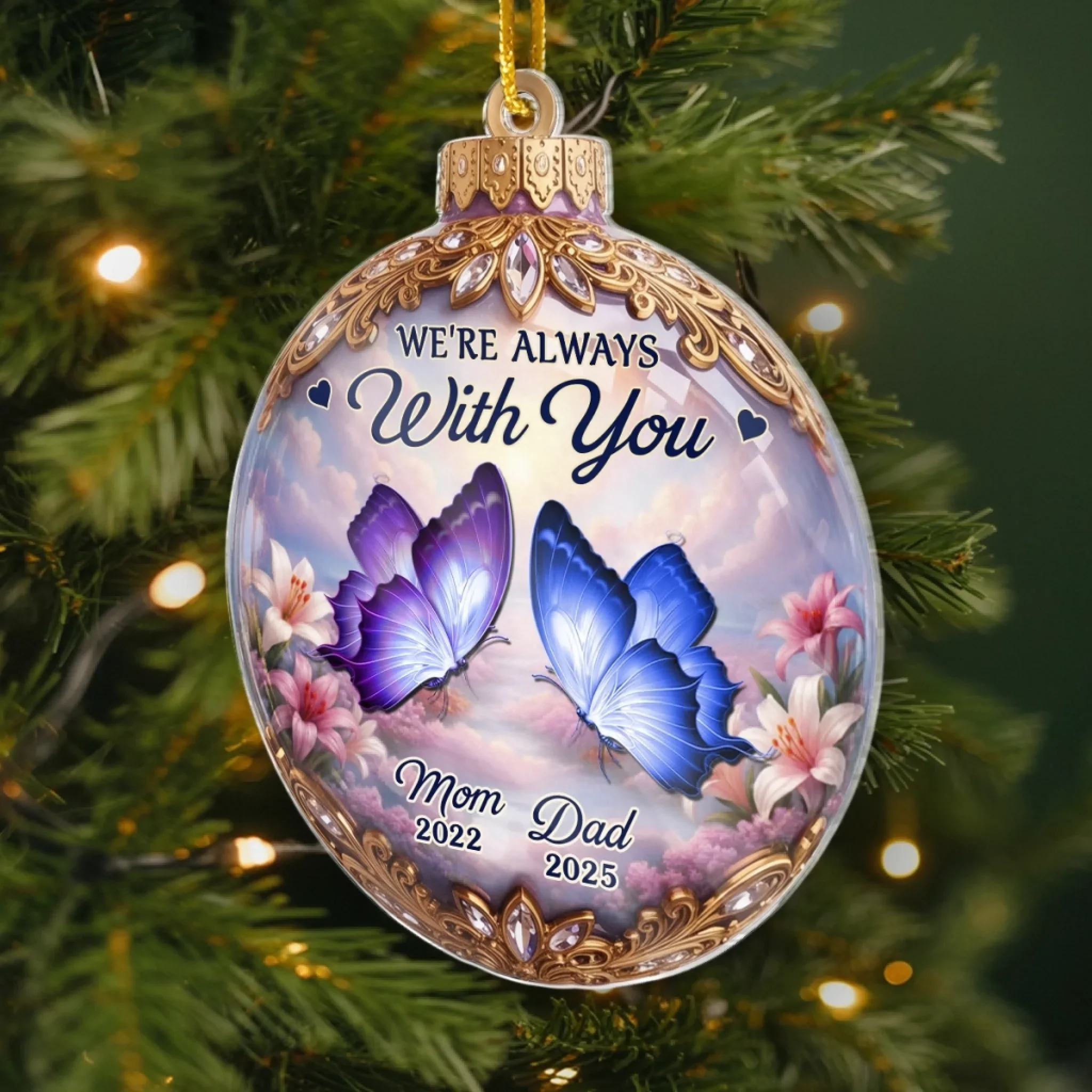 Custom Cardinal Acrylic Ornament - Personalized Christmas Memorial Sympathy Gifts For Loss Of Mom, Dad - Love Lives Beyond Goodbye - Image 3