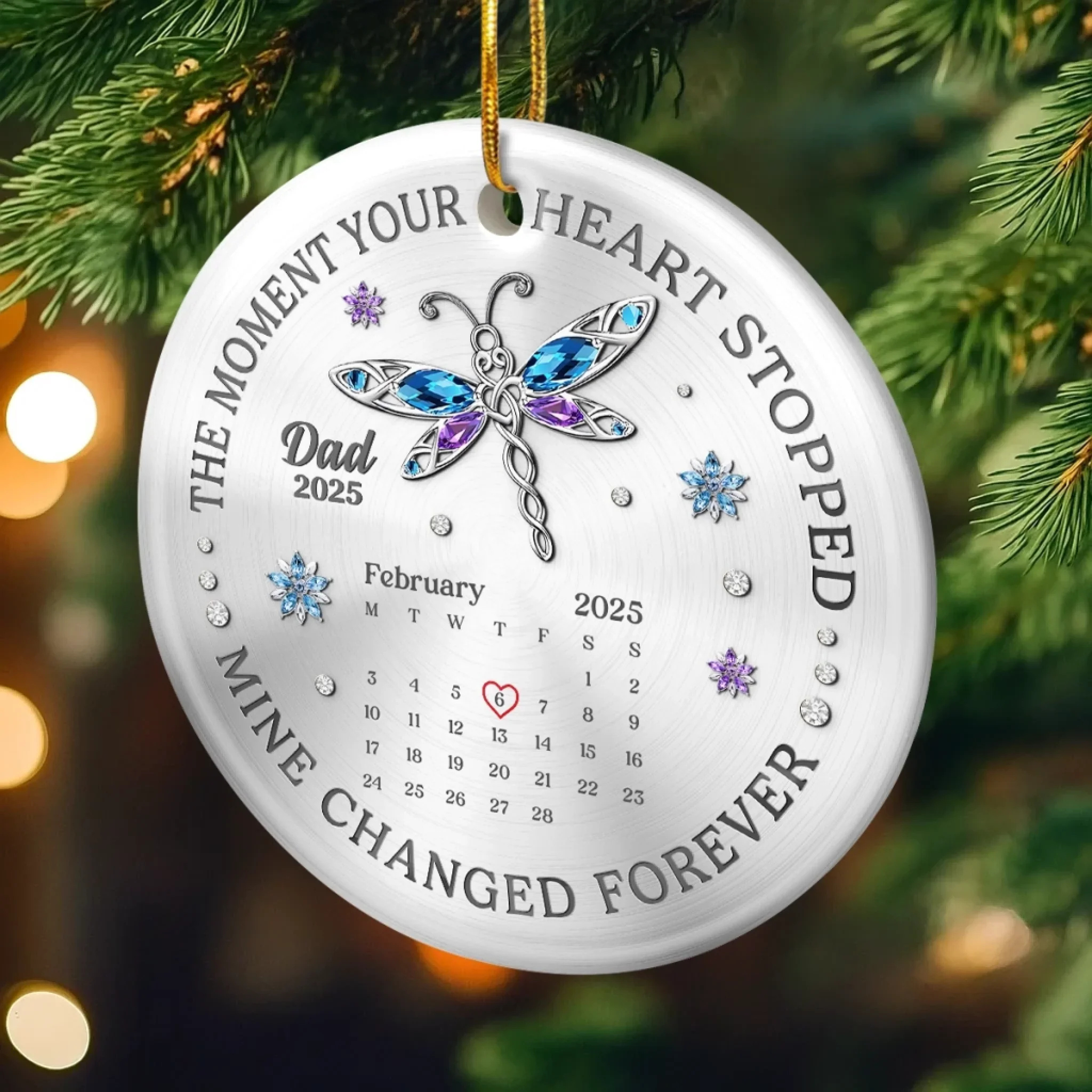 Custom Cardinal Ceramic Ornament - Personalized Christmas Memorial Sympathy Gifts For Loss Of Mom, Dad - A Life Remembered With Endless Love - Image 4
