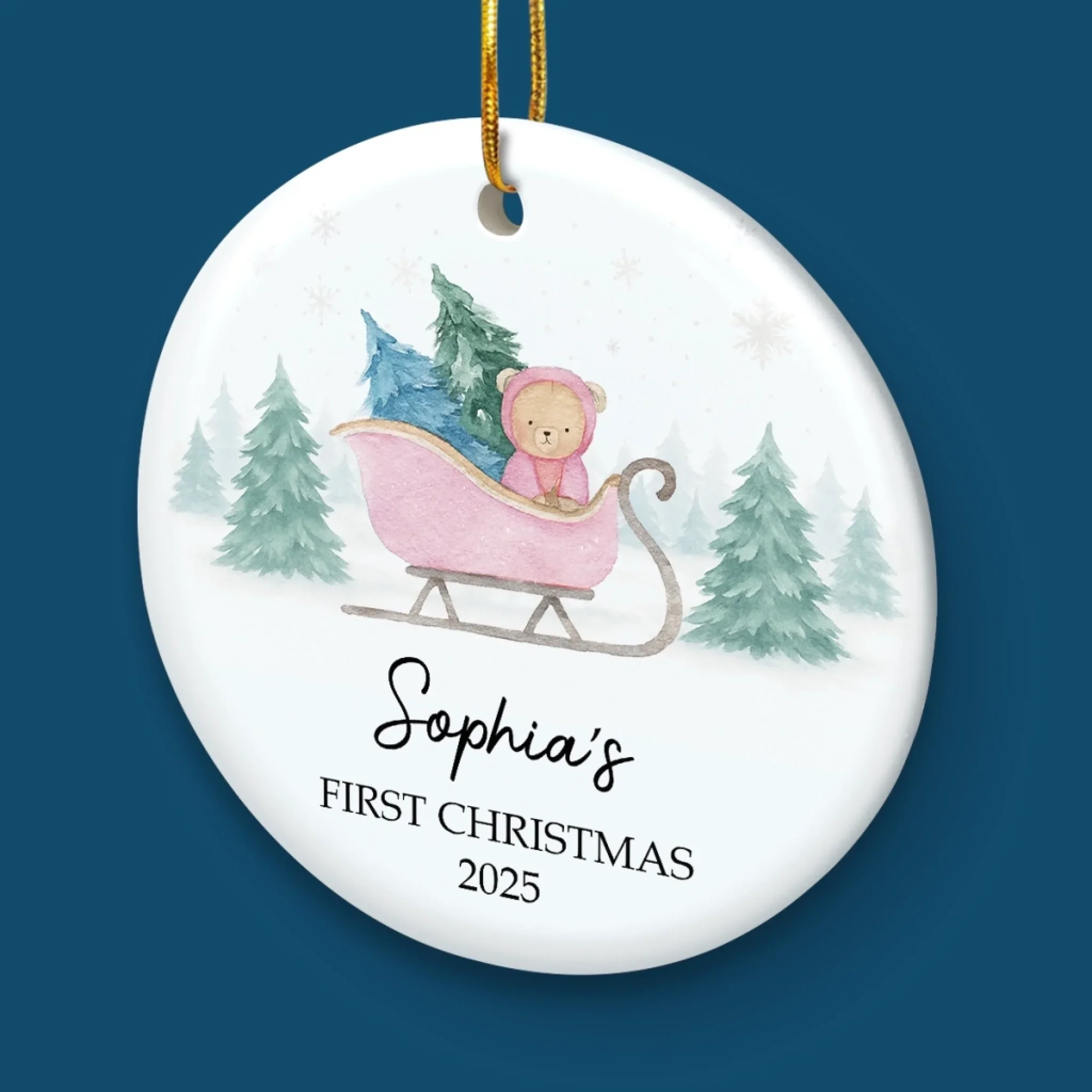 Custom Ceramic First Christmas Ornament - Personalized Christmas Baby Shower, Gifts For New Moms, New Dads, New Parents - Little Feet, Christmas Sweet - Image 5
