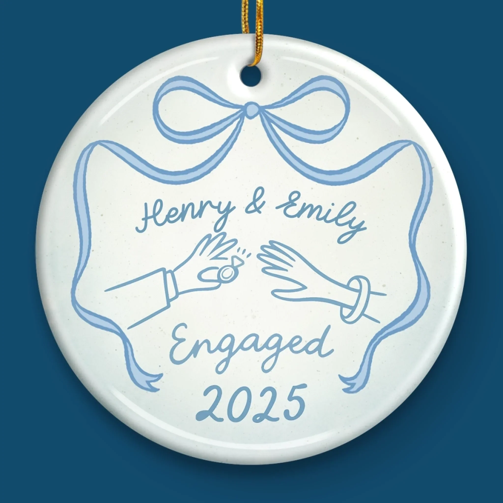 Custom Ceramic Ornament - Personalized Anniversary Christmas Wedding Gifts For Husband And Wife, Him And Her -  We Said Yes To Forever - Image 4