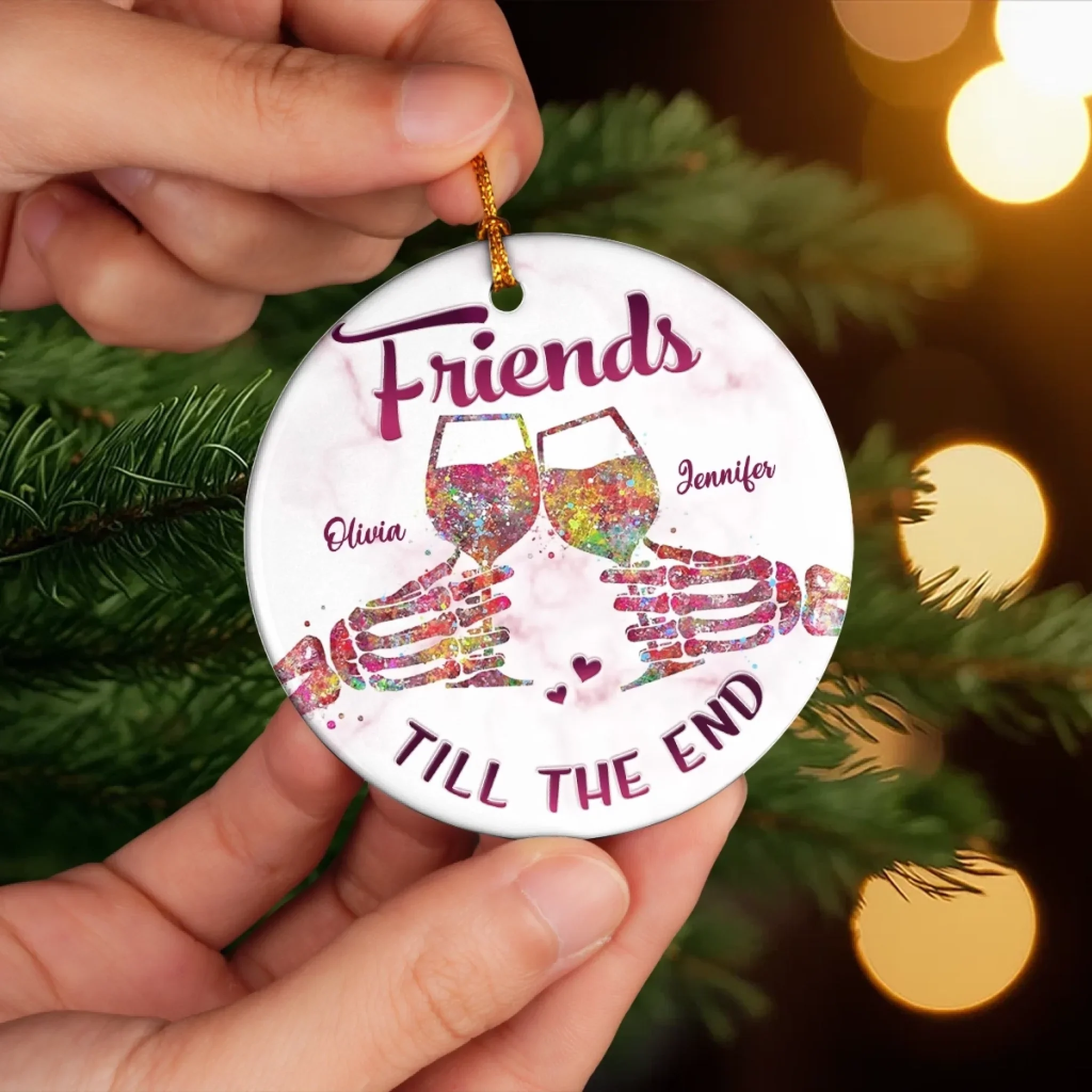 Custom Ceramic Ornament - Personalized Best Friend Christmas Birthday Gifts For Women, Besties, Sisters, BFF - My Favorite Gift Is You - Image 5