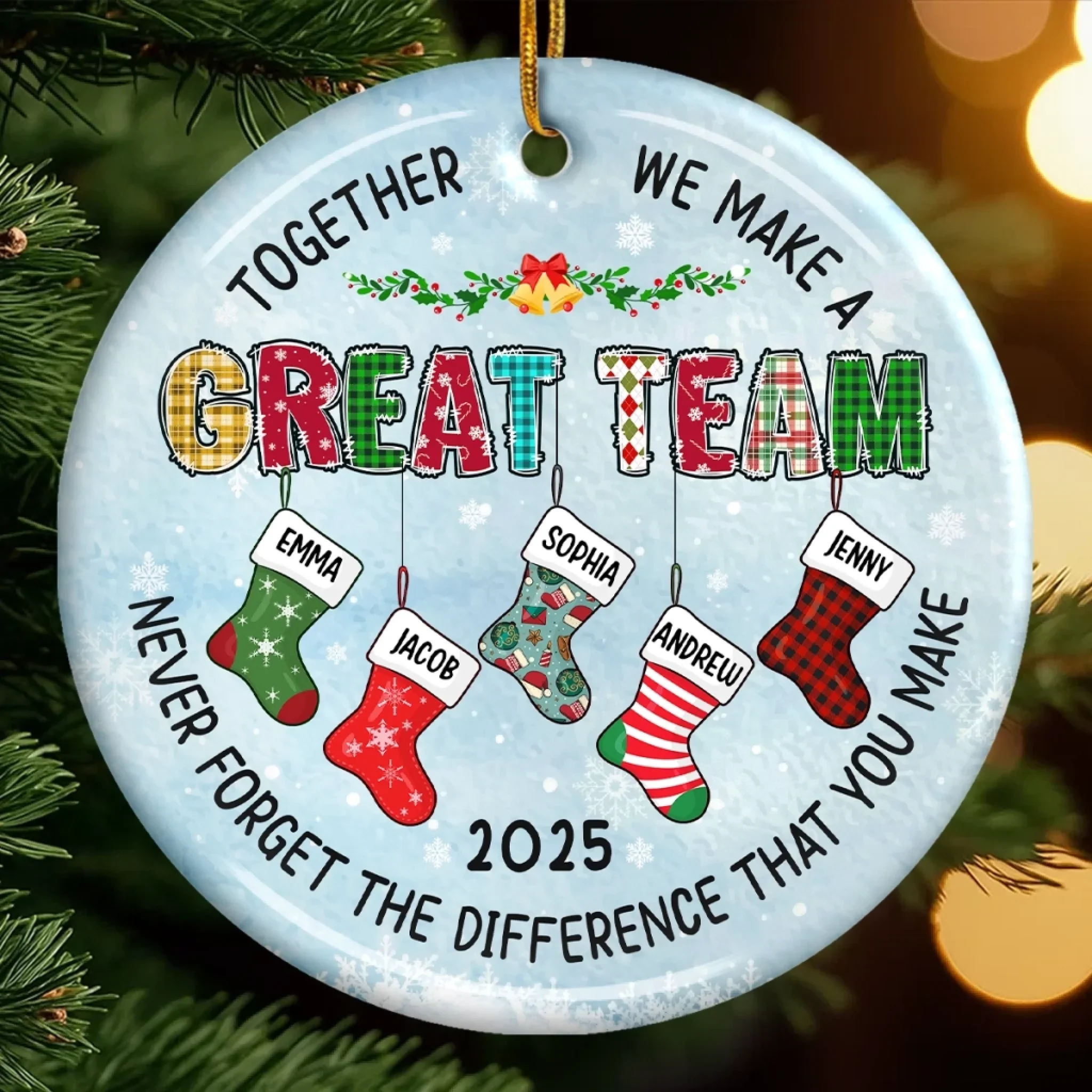 Custom Ceramic Ornament - Personalized Christmas Birthday Gifts For Coworker, Work Bestie - You Make Work Better