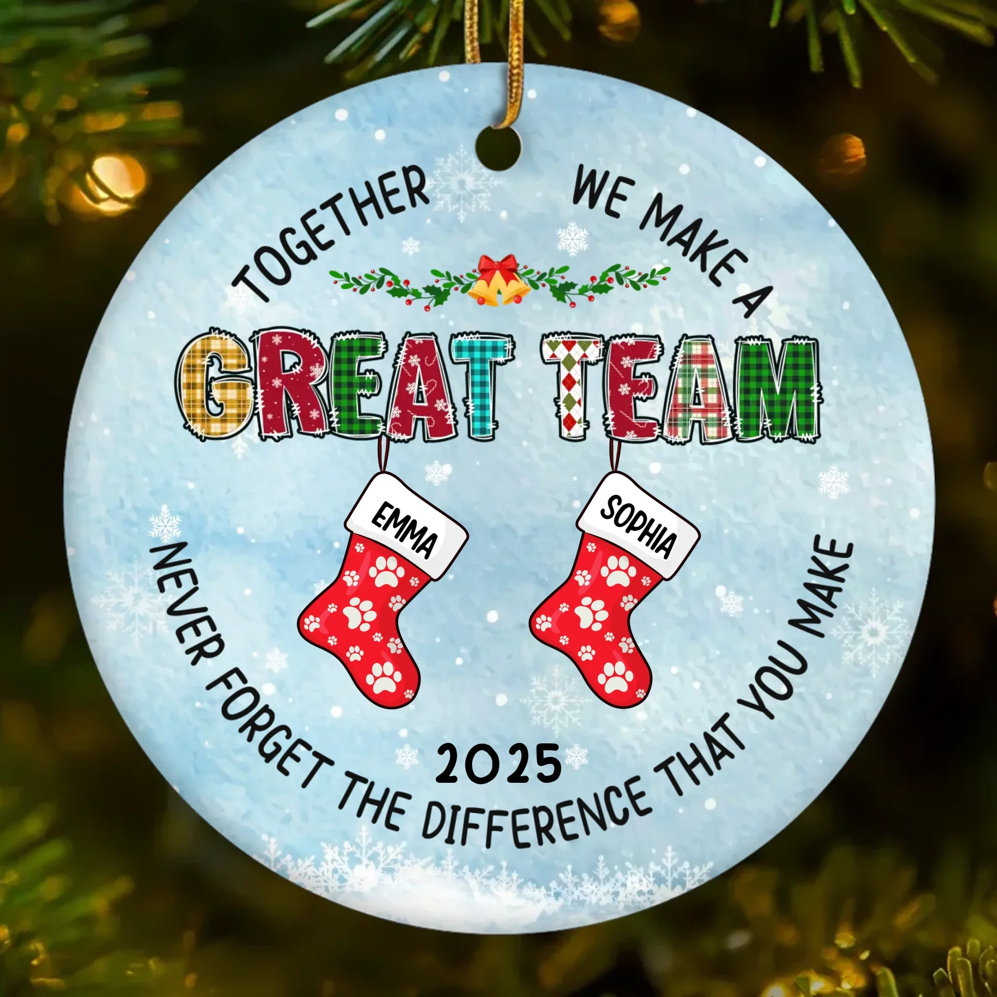 Custom Ceramic Ornament - Personalized Christmas Birthday Gifts For Coworker, Work Bestie - You Make Work Better - Image 2