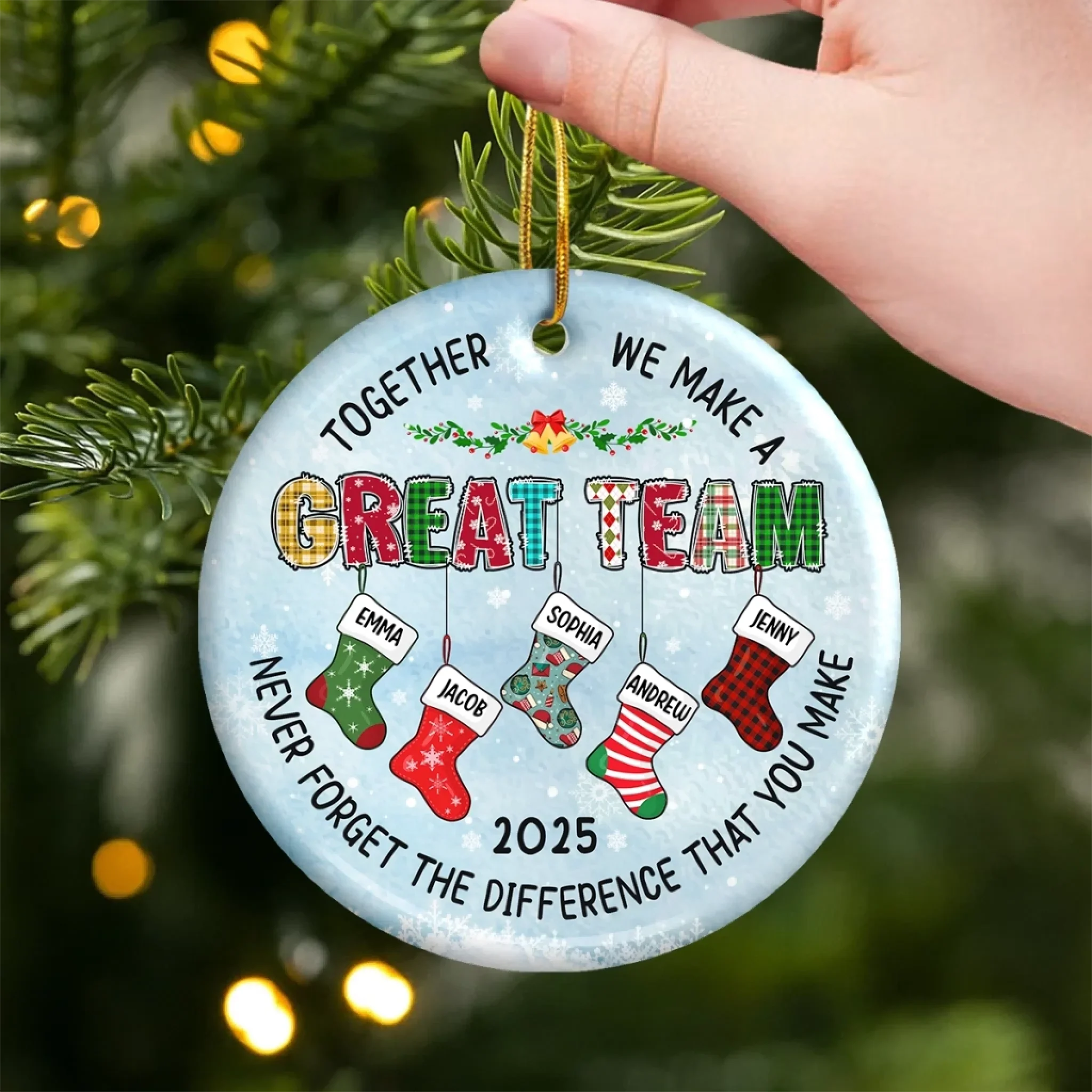 Custom Ceramic Ornament - Personalized Christmas Birthday Gifts For Coworker, Work Bestie - You Make Work Better - Image 3