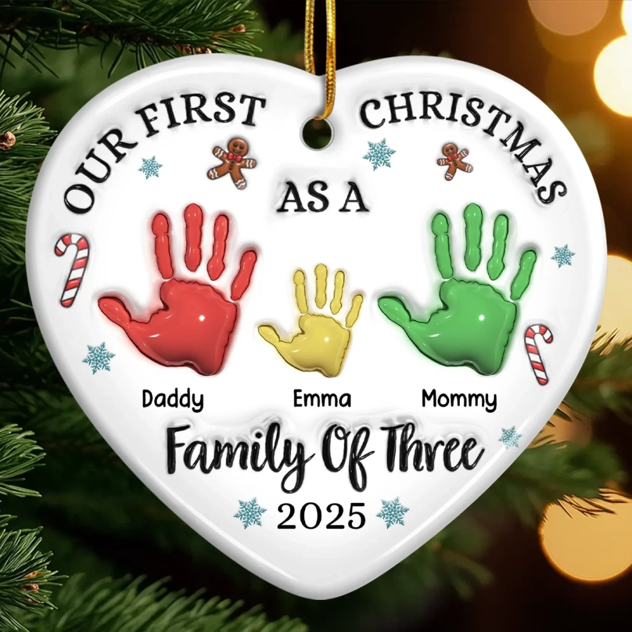 Custom Ceramic Ornament - Personalized Christmas Birthday Gifts For Mom, Dad, Kids - Together We Are Stronger copy - Image 2