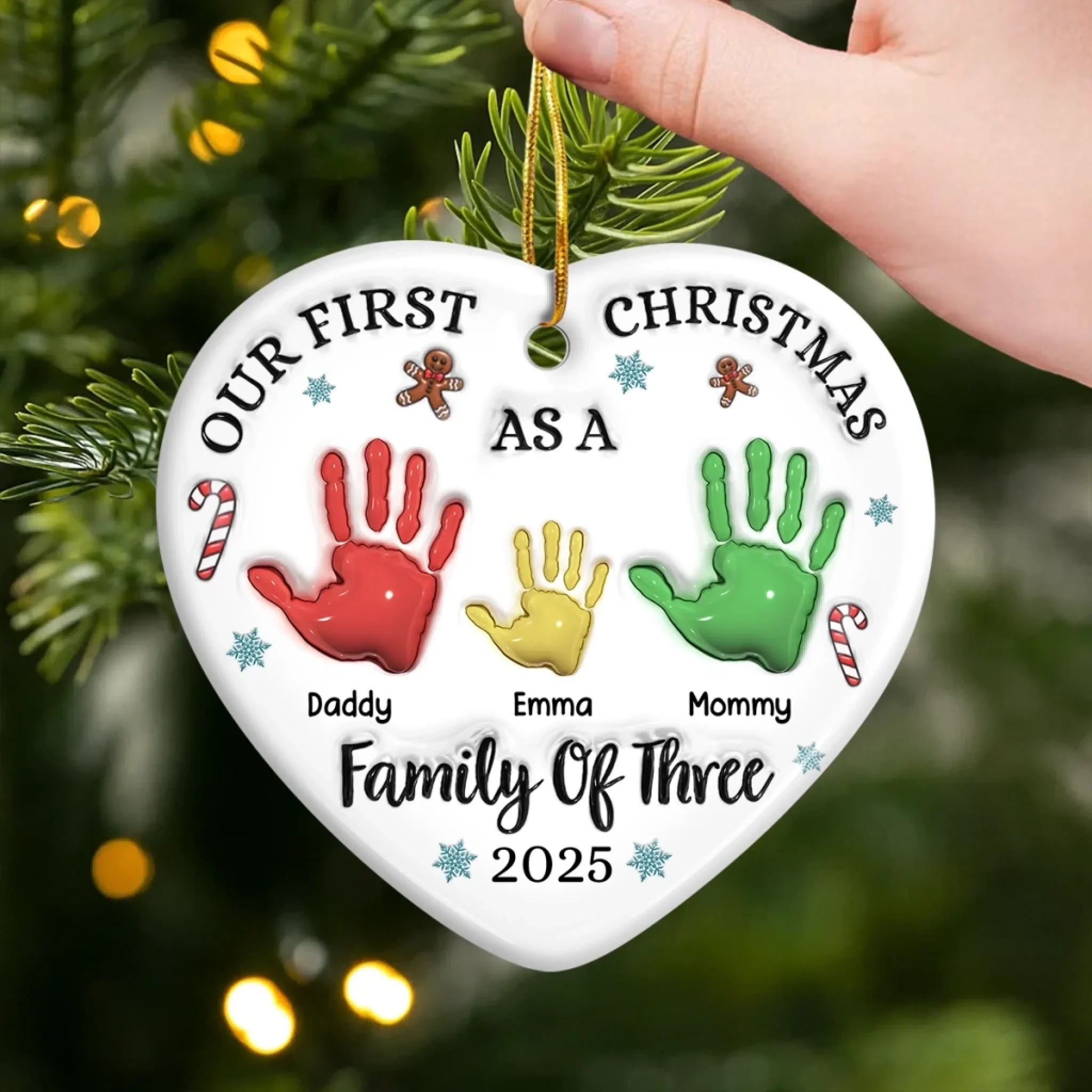 Custom Ceramic Ornament - Personalized Christmas Birthday Gifts For Mom, Dad, Kids - Together We Are Stronger copy - Image 3