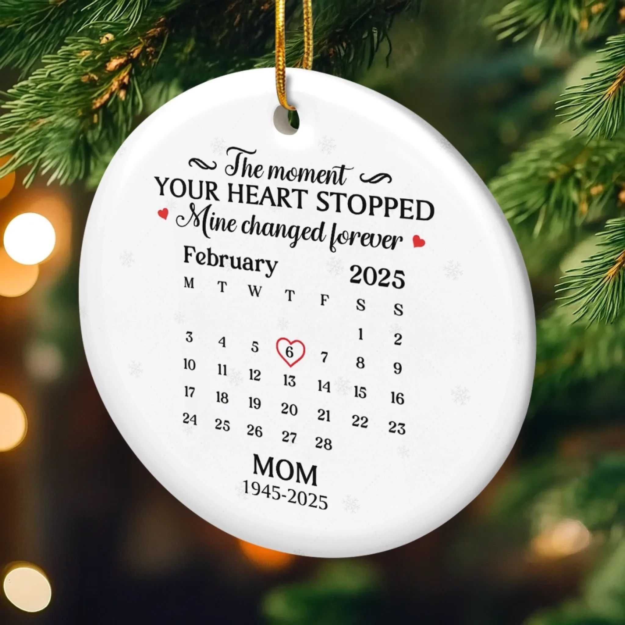 Custom Ceramic Ornament - Personalized Christmas Memorial Sympathy Gifts For Loss Of Mom, Dad - Gone From Sight, Never From Heart - Image 4