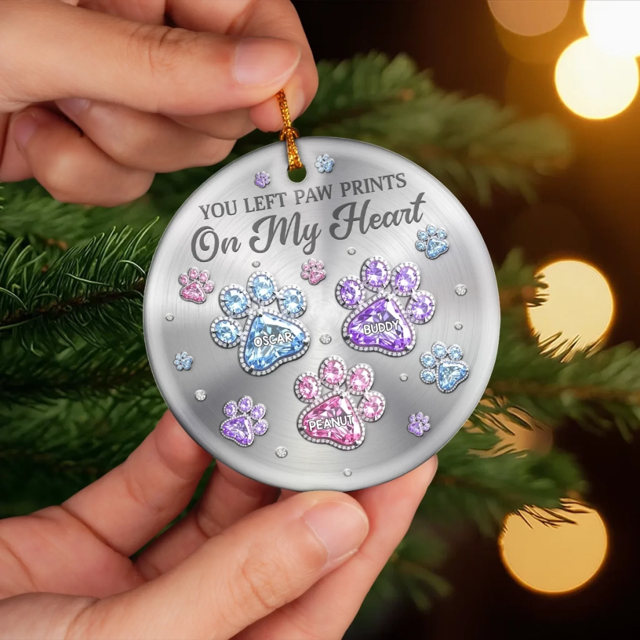 Custom Ceramic Ornament - Personalized Pet Christmas Memorial Sympathy Gifts For Dogs, Cats - Paws Of Love - Image 5