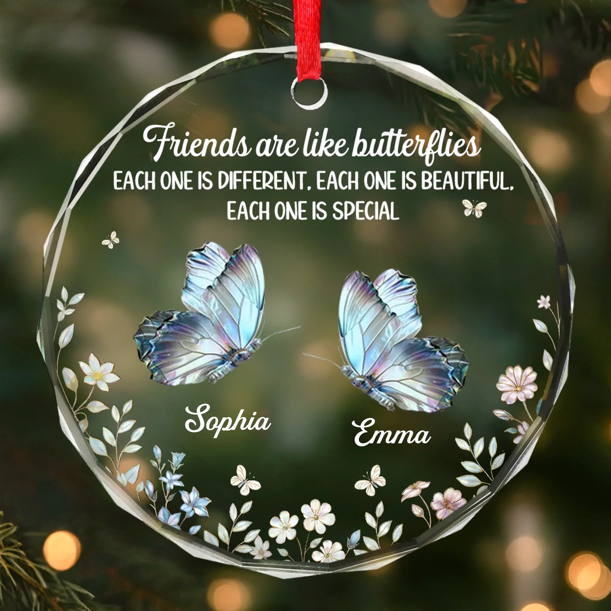 Custom Circle Glass Ornament - Personalized Best Friend Christmas Birthday Gifts For Women, Besties, Sisters, BFF - You Make Life Softer - Image 2