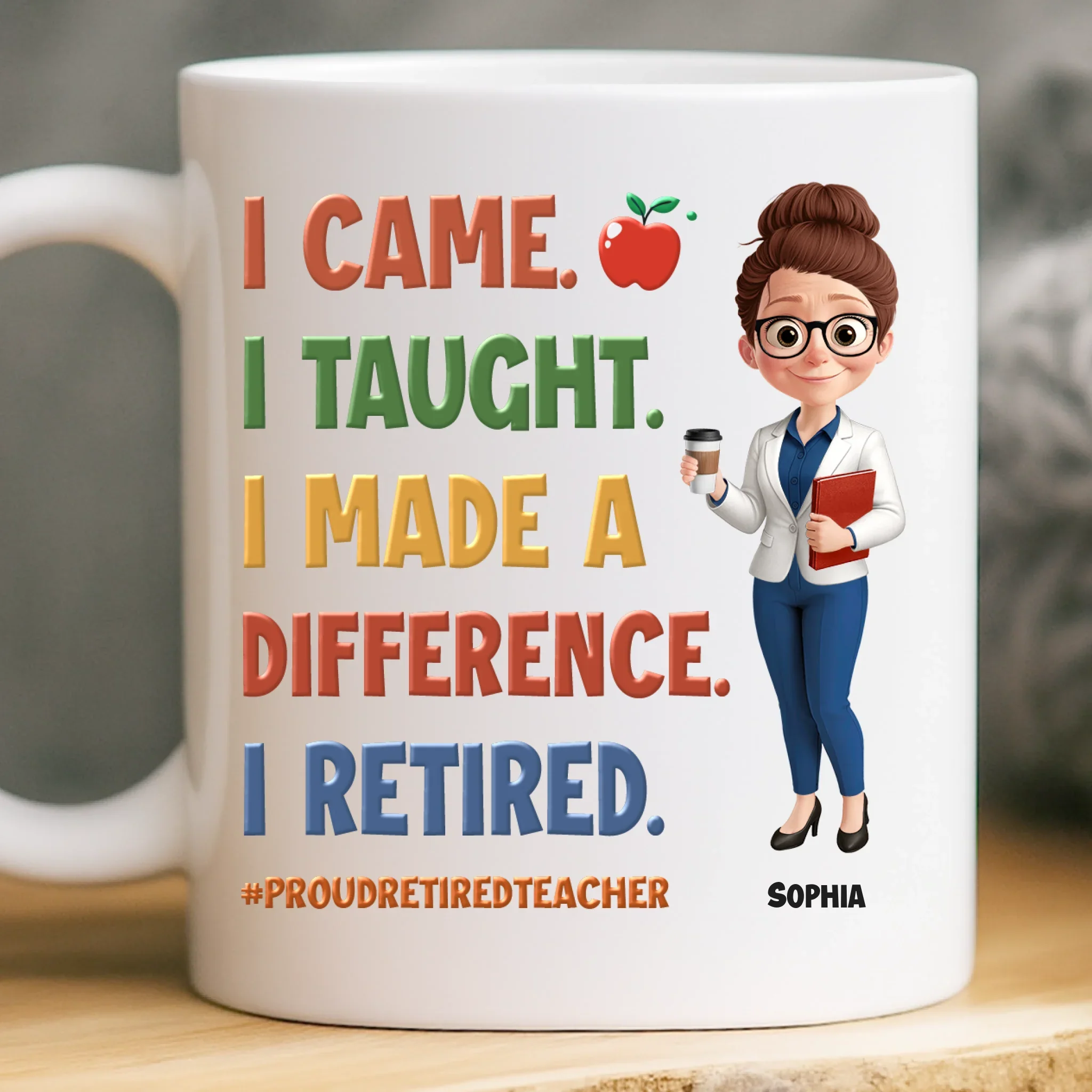 Custom Classroom Decor Mug - Personalized Retirement Gifts For Teachers, Women, Men - Bell’s Rung, I’m Done - Image 2