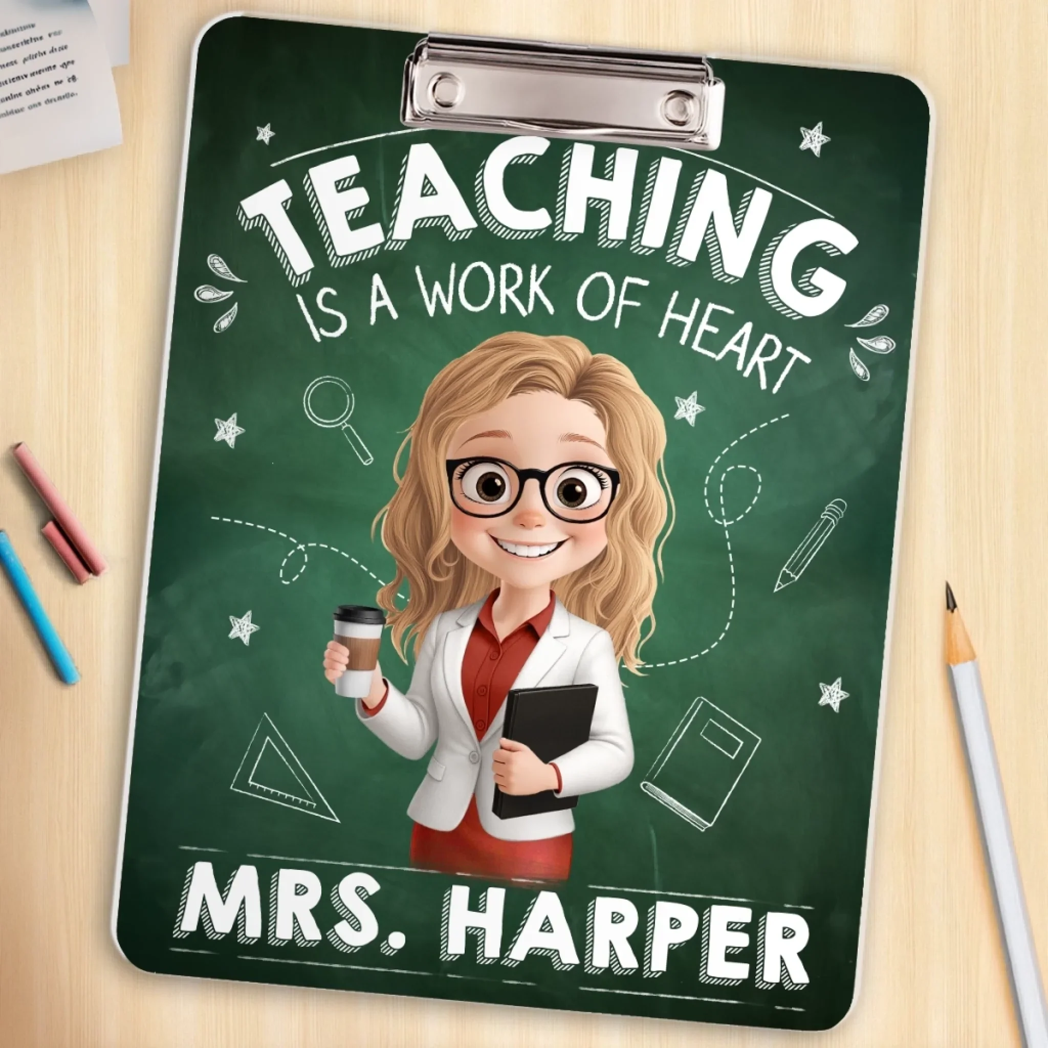 Custom Classroom Decor Printed Acrylic Clipboard - Personalized Back To School Gifts For Teachers - Making A Difference Daily