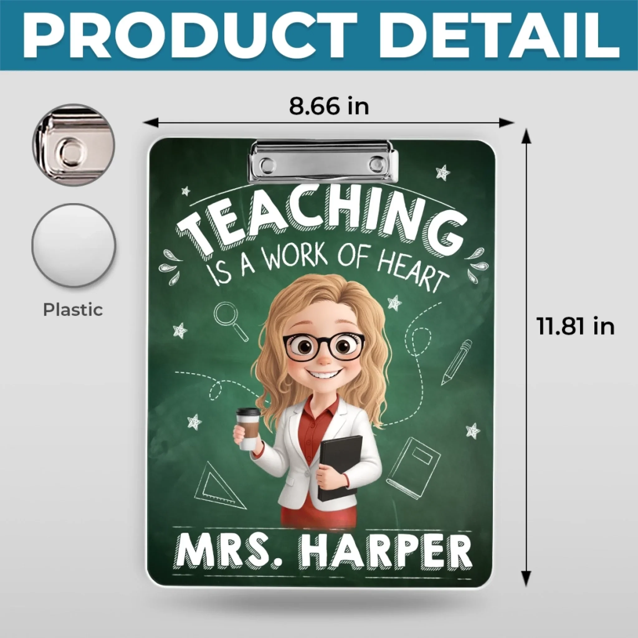 Custom Classroom Decor Printed Acrylic Clipboard - Personalized Back To School Gifts For Teachers - Making A Difference Daily - Image 5