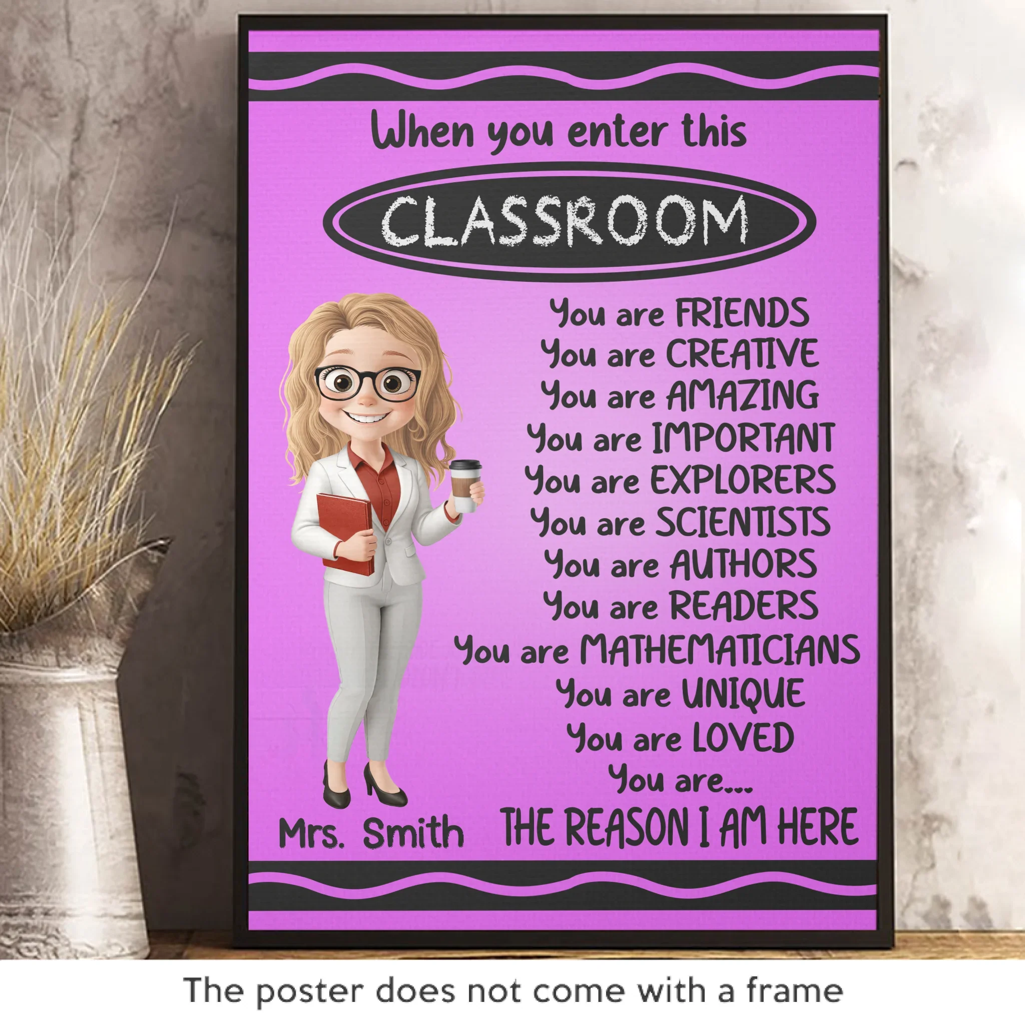 Custom Classroom Decor Vertical Poster - Personalized Back To School Gifts For Teachers - Where Learning And Fun Meet - Image 2