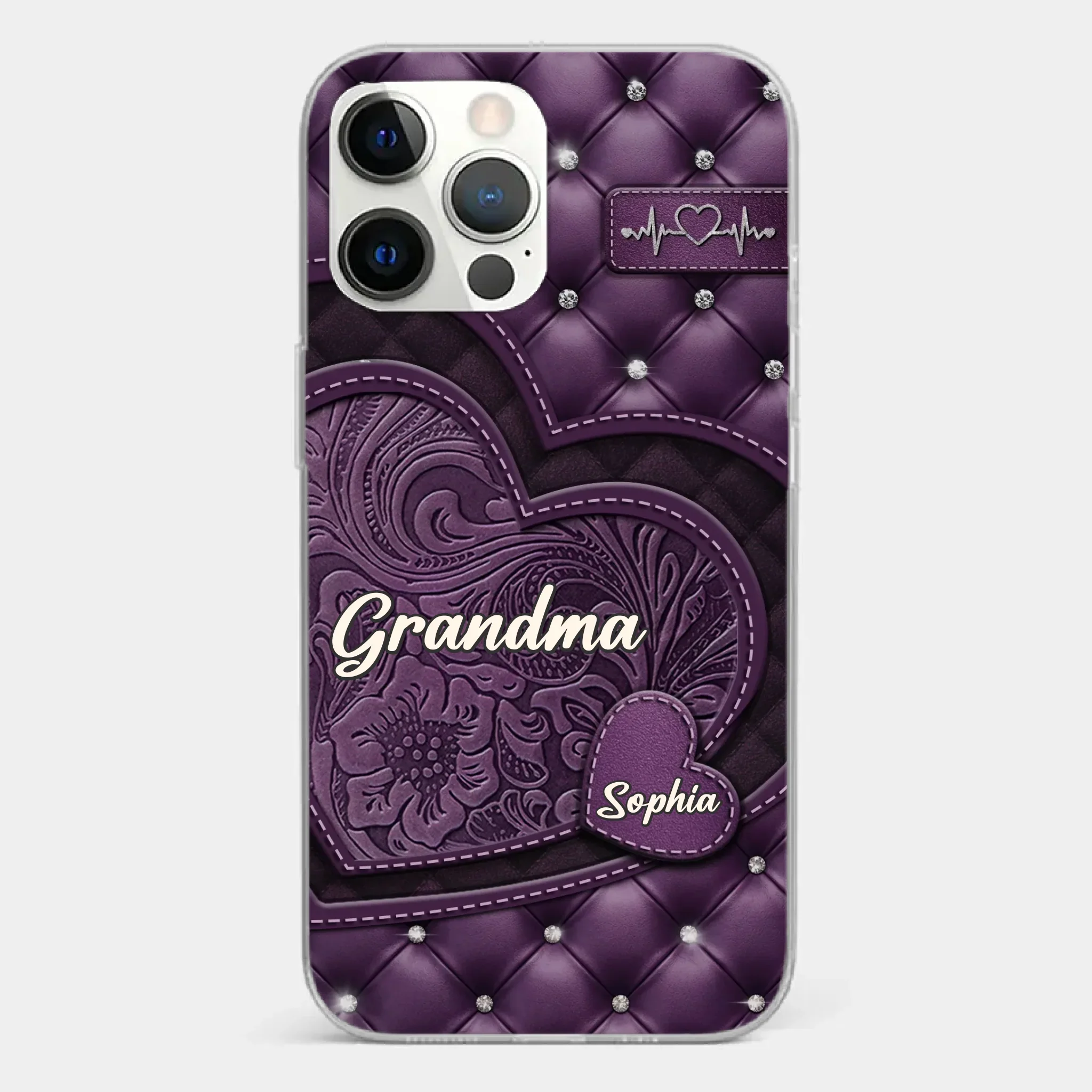 Custom Clear Phone Case - Personalized Mother's Day Birthday Gifts For Mom, Grandma - Hearts Held Together - Image 12