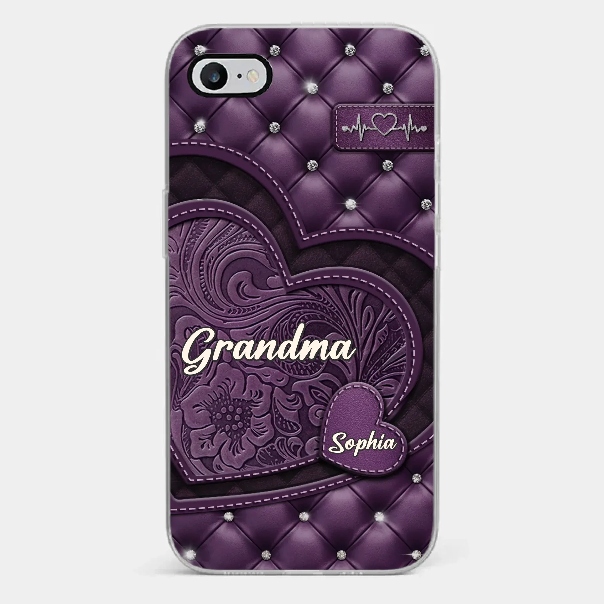 Custom Clear Phone Case - Personalized Mother's Day Birthday Gifts For Mom, Grandma - Hearts Held Together - Image 2