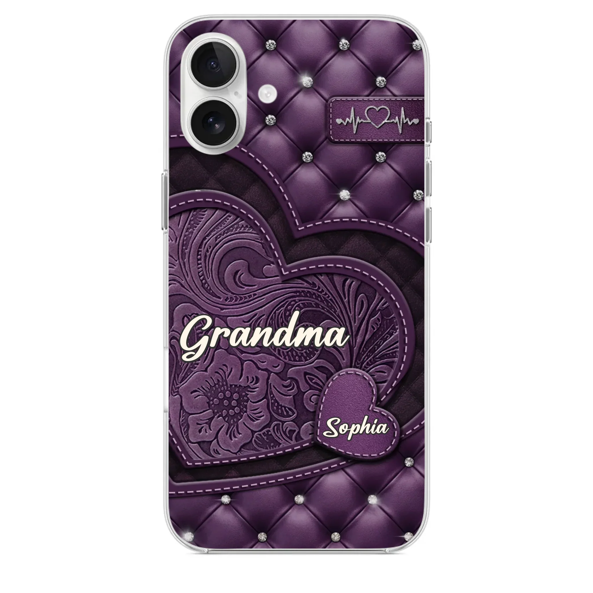 Custom Clear Phone Case - Personalized Mother's Day Birthday Gifts For Mom, Grandma - Hearts Held Together - Image 29