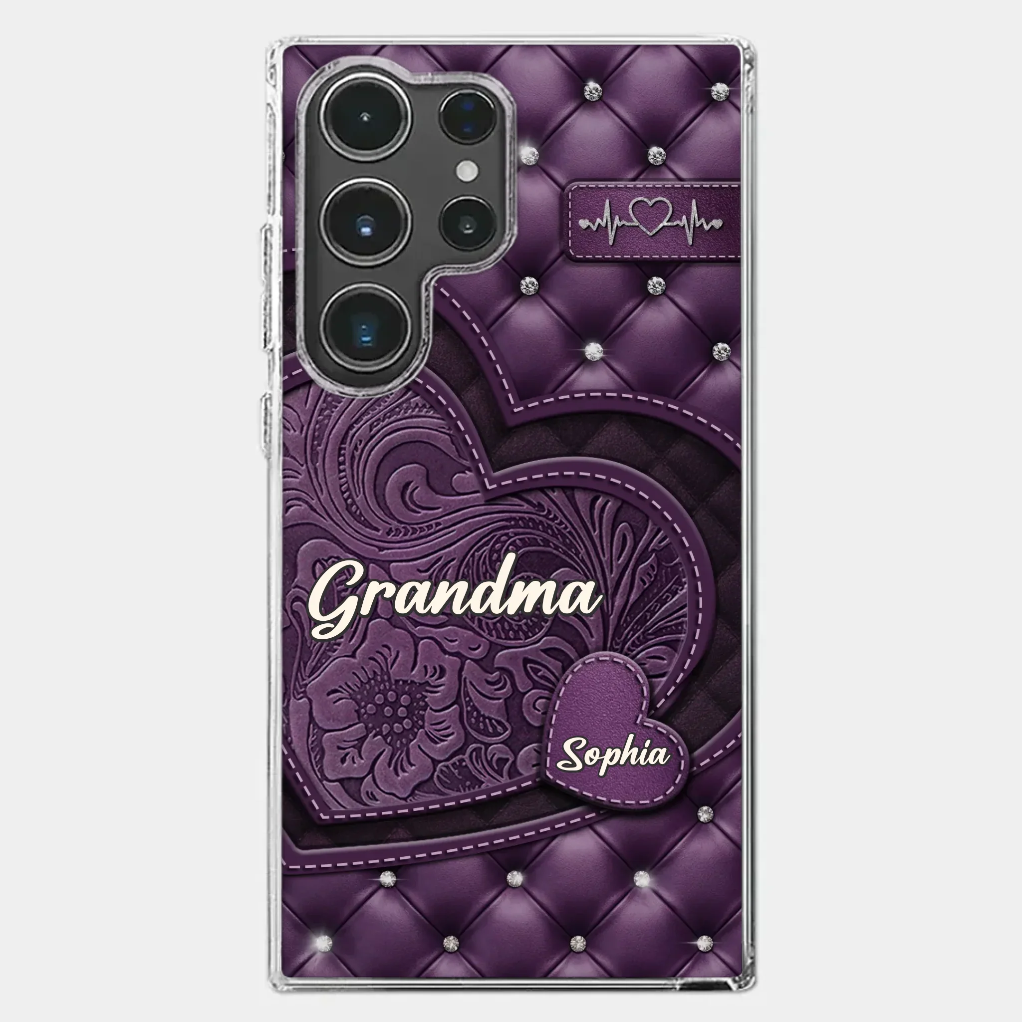 Custom Clear Phone Case - Personalized Mother's Day Birthday Gifts For Mom, Grandma - Hearts Held Together - Image 41