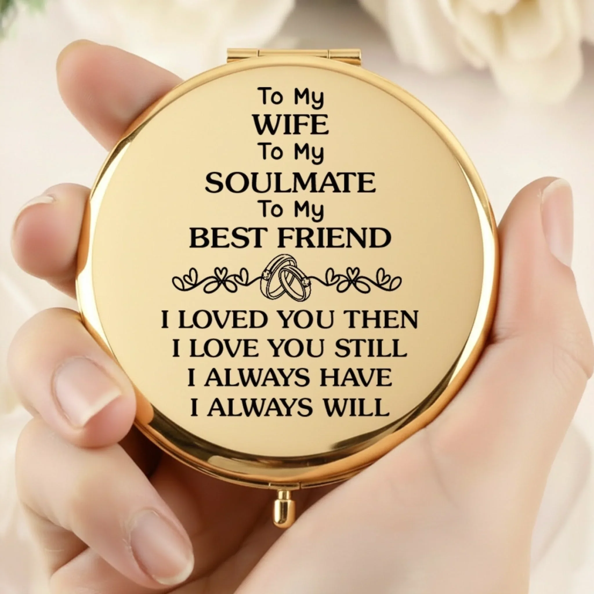 Custom Compact Mirror - Personalized Anniversary Wedding Gifts For Husband And Wife, Him And Her - Me And You Forever - Image 5