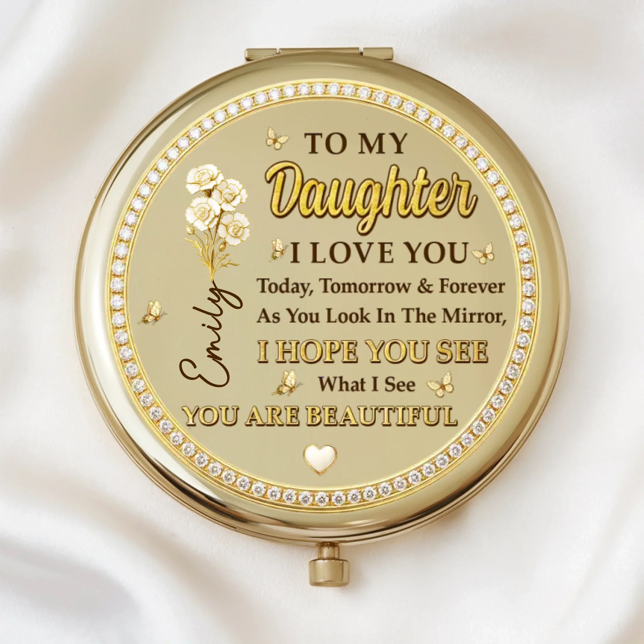 Custom Compact Mirror - Personalized Birthday Gifts For Daughter - Another Year Fabulous - Image 2