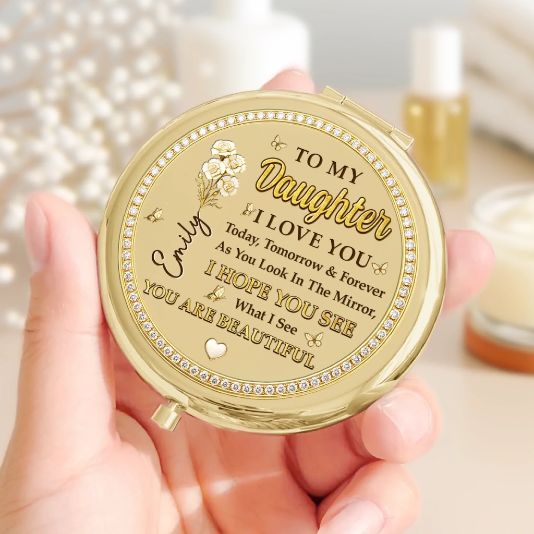 Custom Compact Mirror - Personalized Birthday Gifts For Daughter - Another Year Fabulous - Image 5