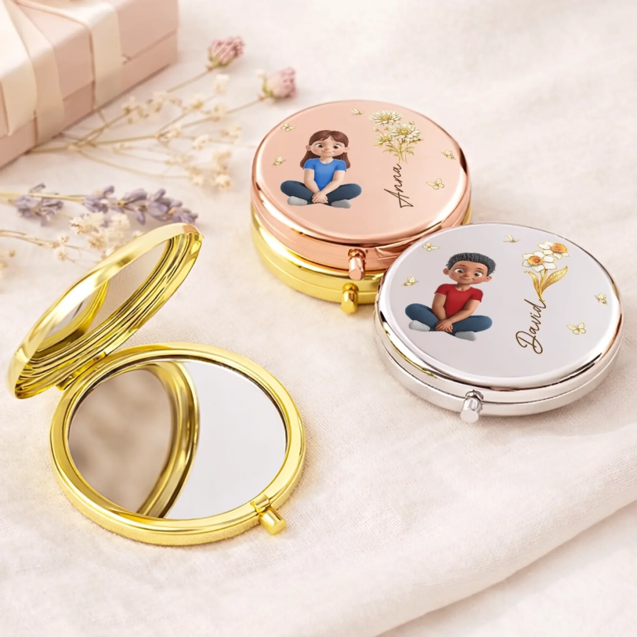 Custom Compact Mirror - Personalized Birthday Gifts For Daughter - Love She Can Carry Close - Image 3