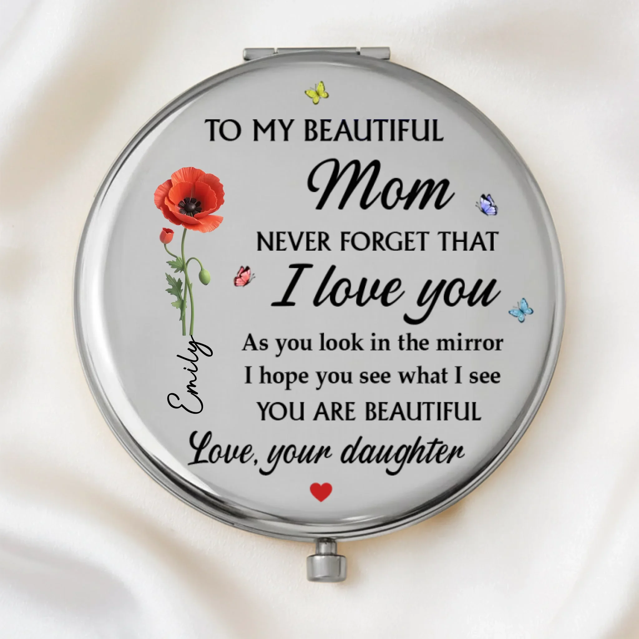 Custom Compact Mirror - Personalized Mother's Day Birthday Gifts For Mom - Thank You For Being You, Mom - Image 4