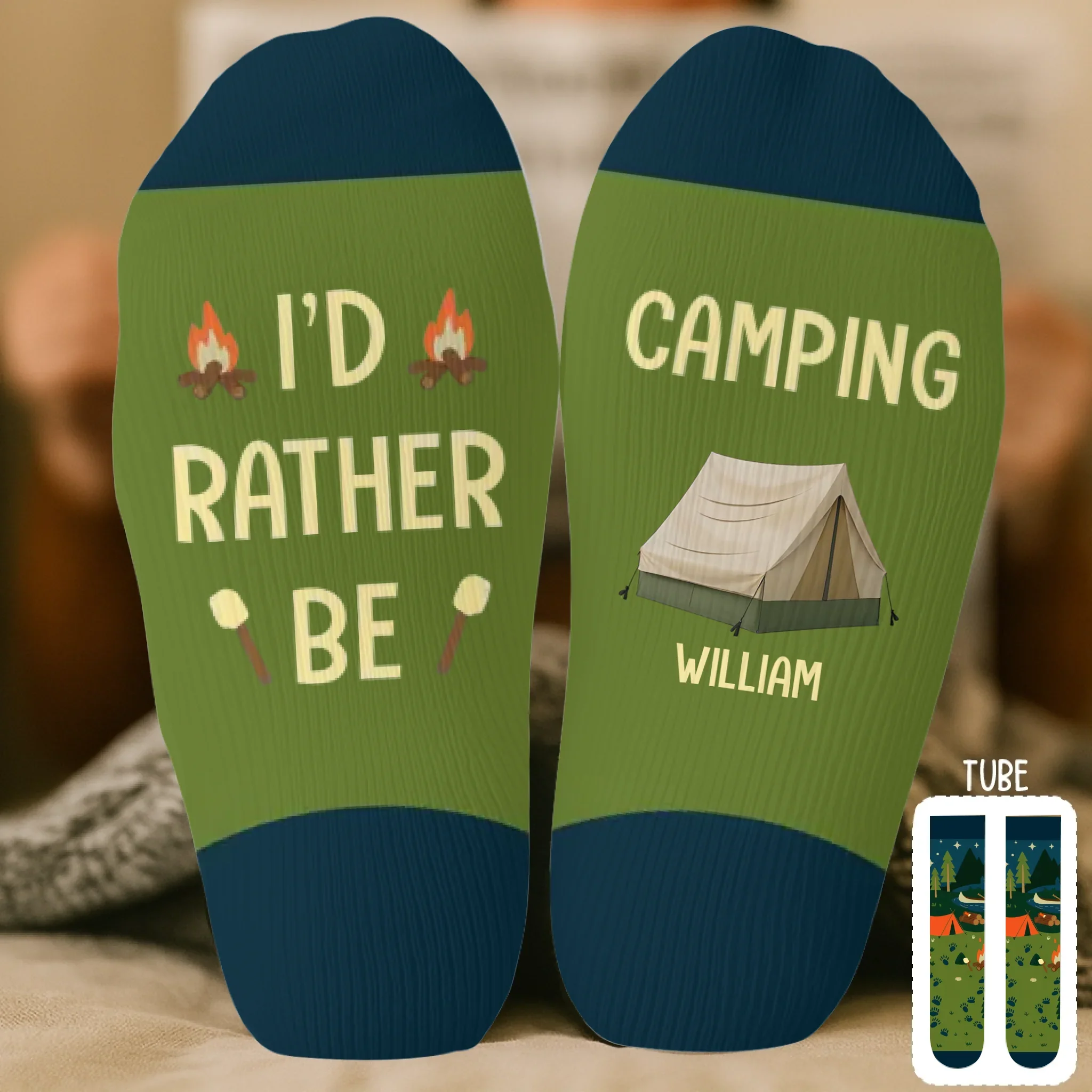 Custom Crew Socks - Personalized Birthday Camping Gifts For Campers - Camp Vibes Only - Image 2
