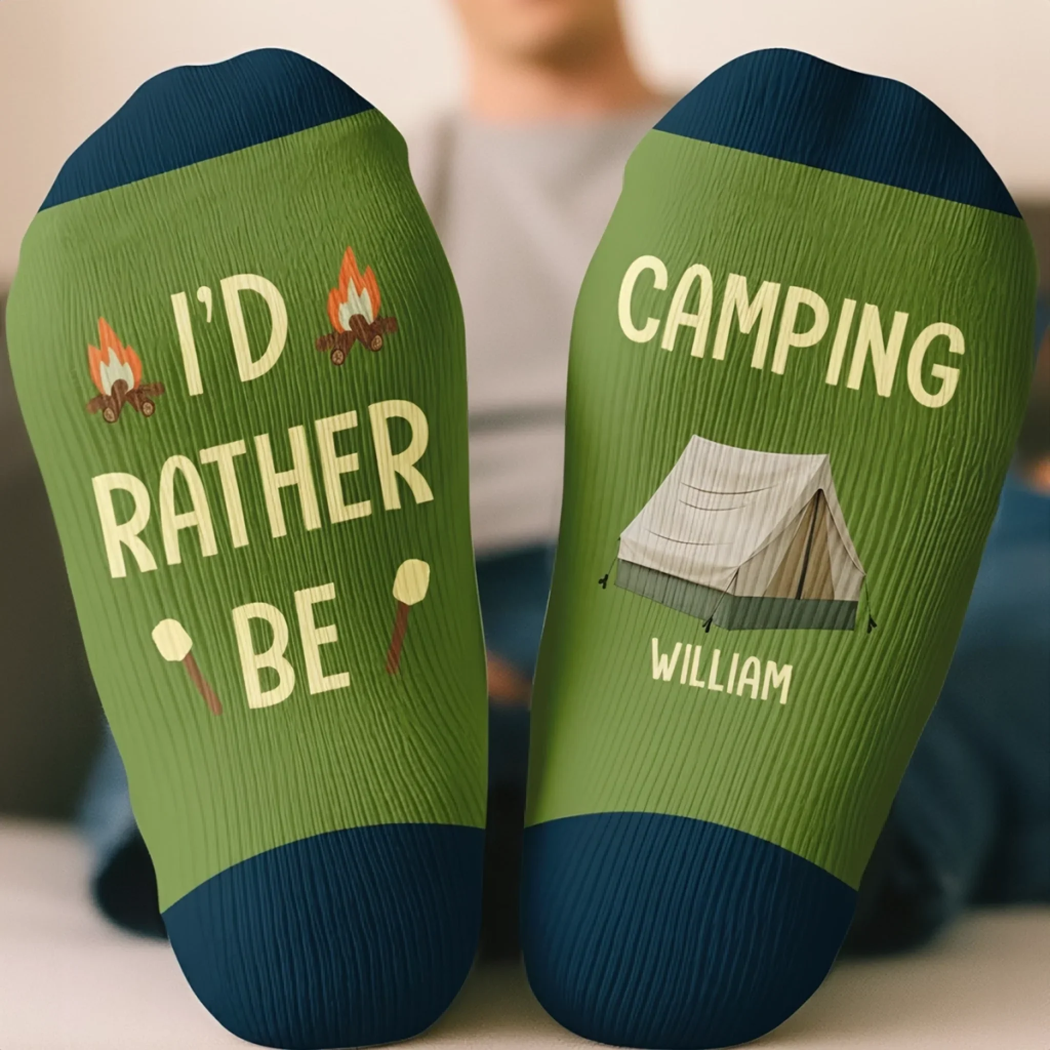 Custom Crew Socks - Personalized Birthday Camping Gifts For Campers - Camp Vibes Only - Image 3