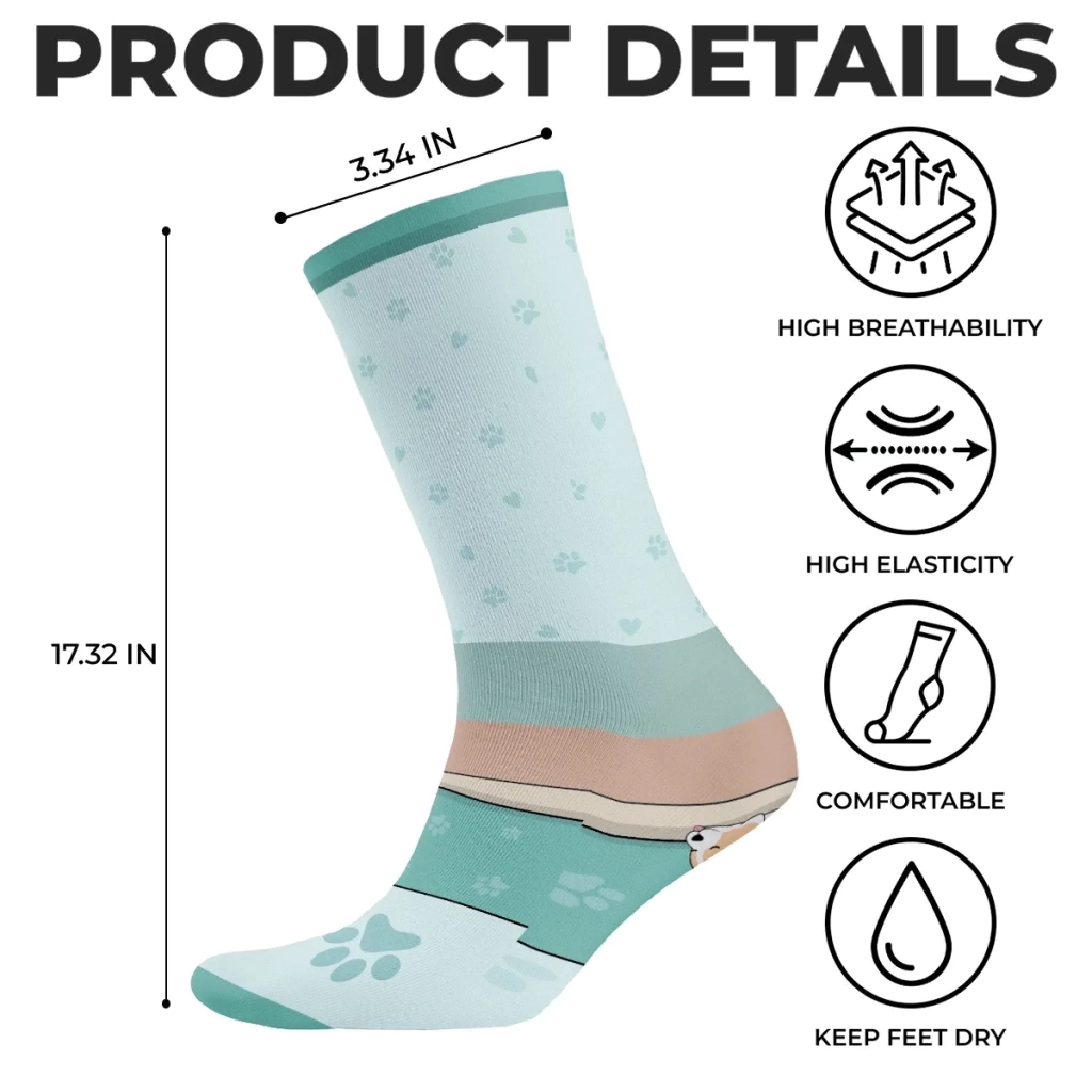 Custom Crew Socks - Personalized Birthday Gifts For Dog Lovers, Dog Dad And Mom - I Like To Stay In Bed With My Dog - Image 6