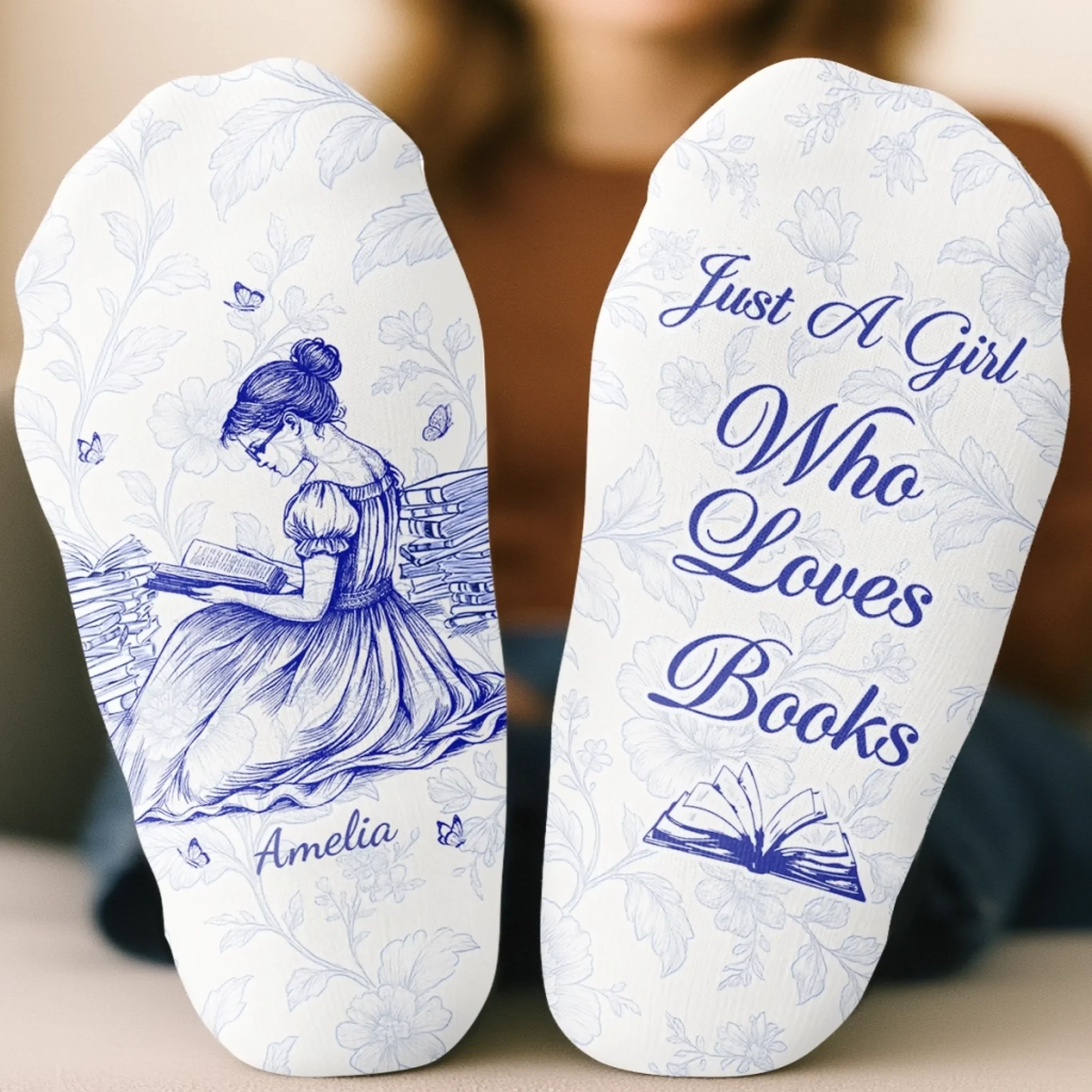 Custom Crew Socks - Personalized Bookish Gifts For Book Lovers, Bookworms, Readers - Book Lover’s Bliss - Image 3