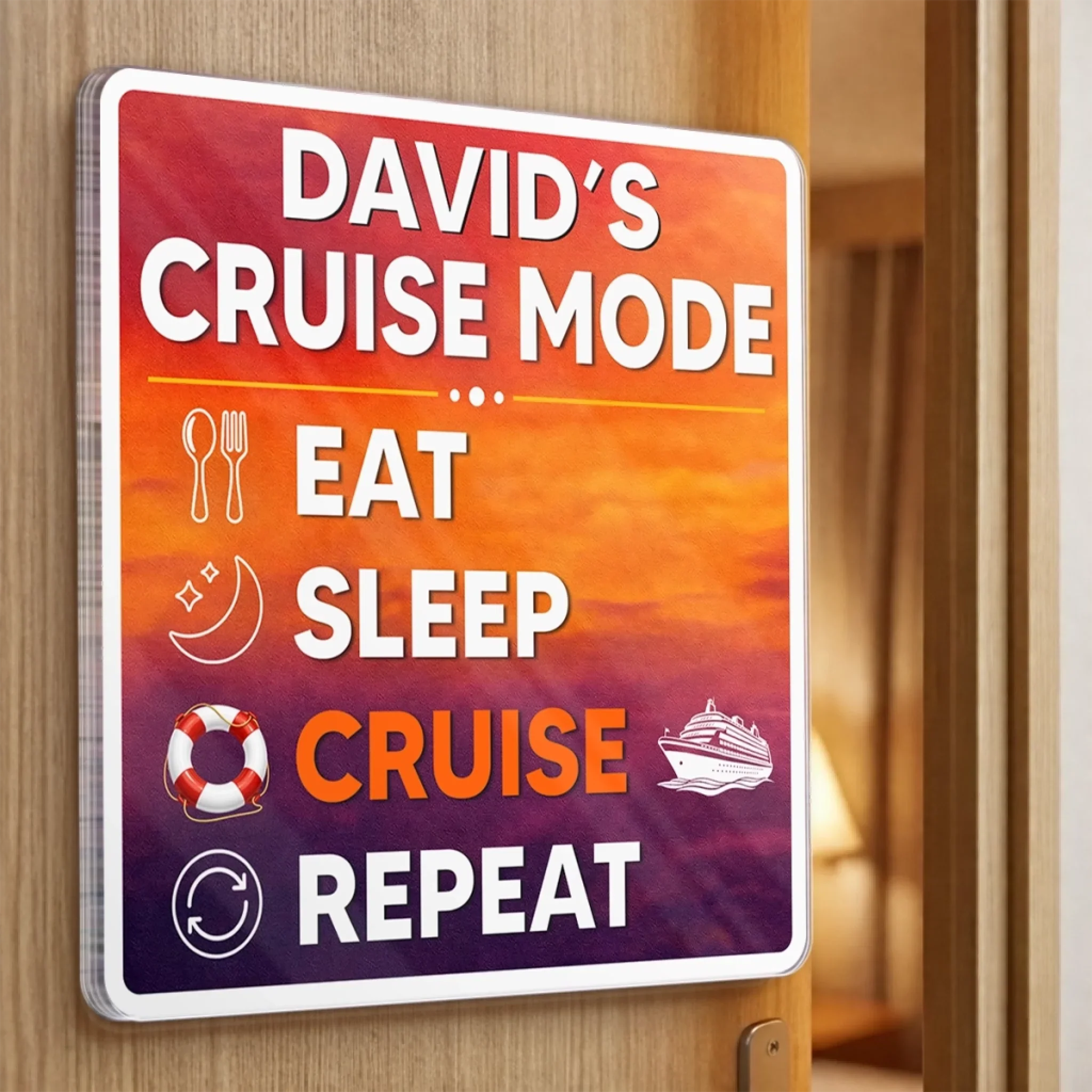 Custom Cruise Ship Door Magnet - Personalized Summer Vacation And Travel Gifts For Mom, Dad, Brother, Sister, Kids - Family Cruise Mode On - Image 3