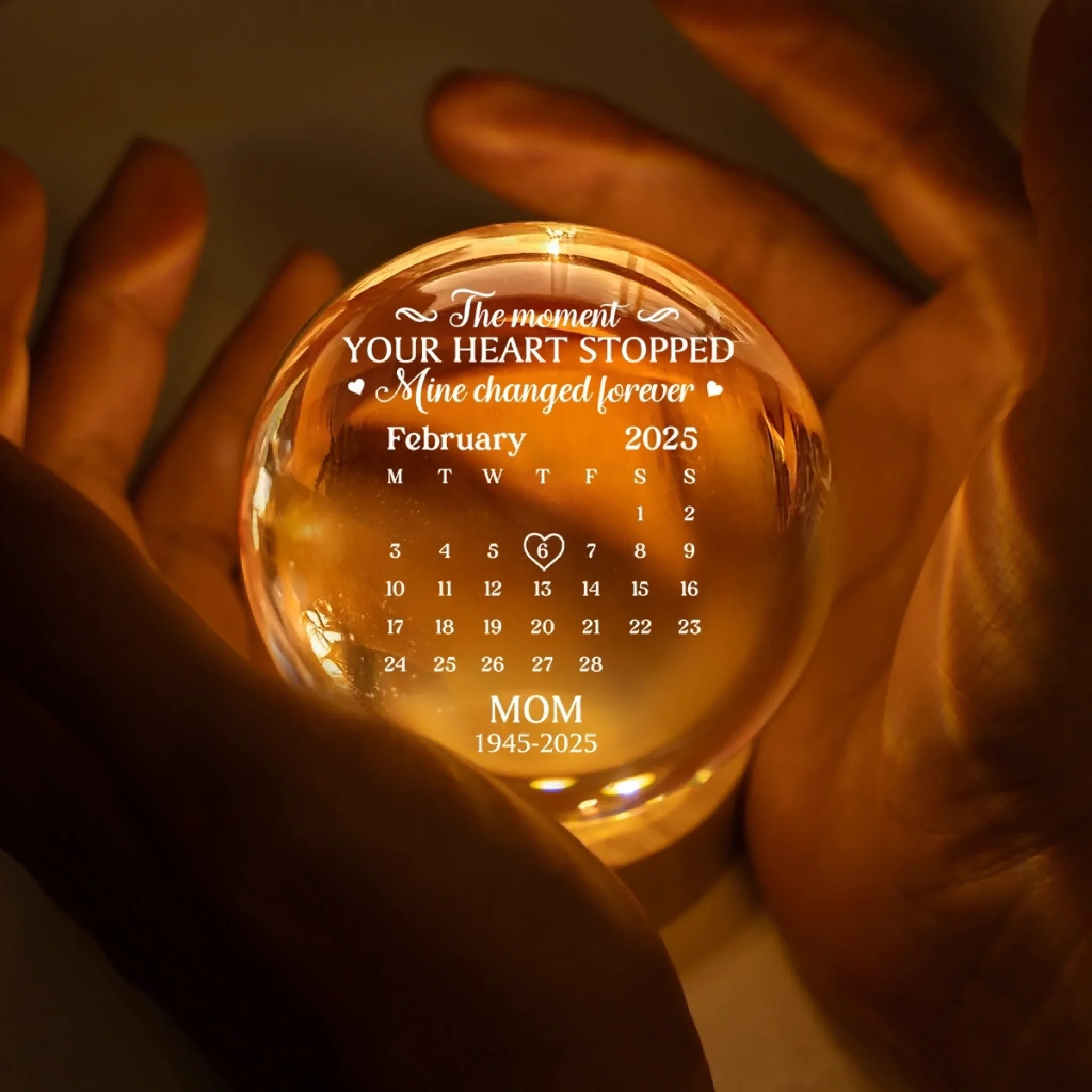 Custom Crystal Globe Lamp - Personalized Memorial Sympathy Gifts For Loss Of Mom, Dad - Your Memory Is My Keepsake - Image 4