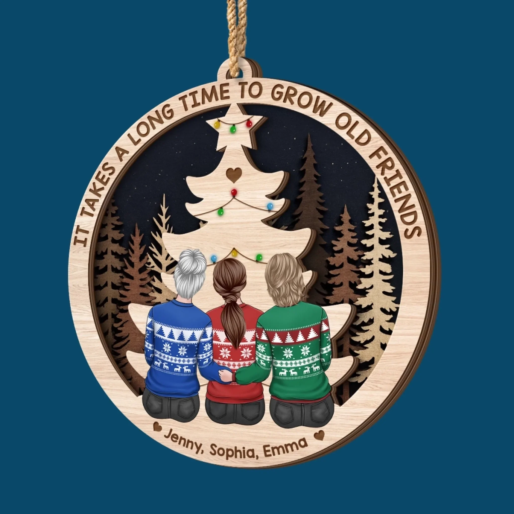 Custom Double Layer Wooden Ornament - Personalized Best Friend Christmas Birthday Gifts For Women, Besties, Sisters, BFF - Years Made Us Family - Image 4