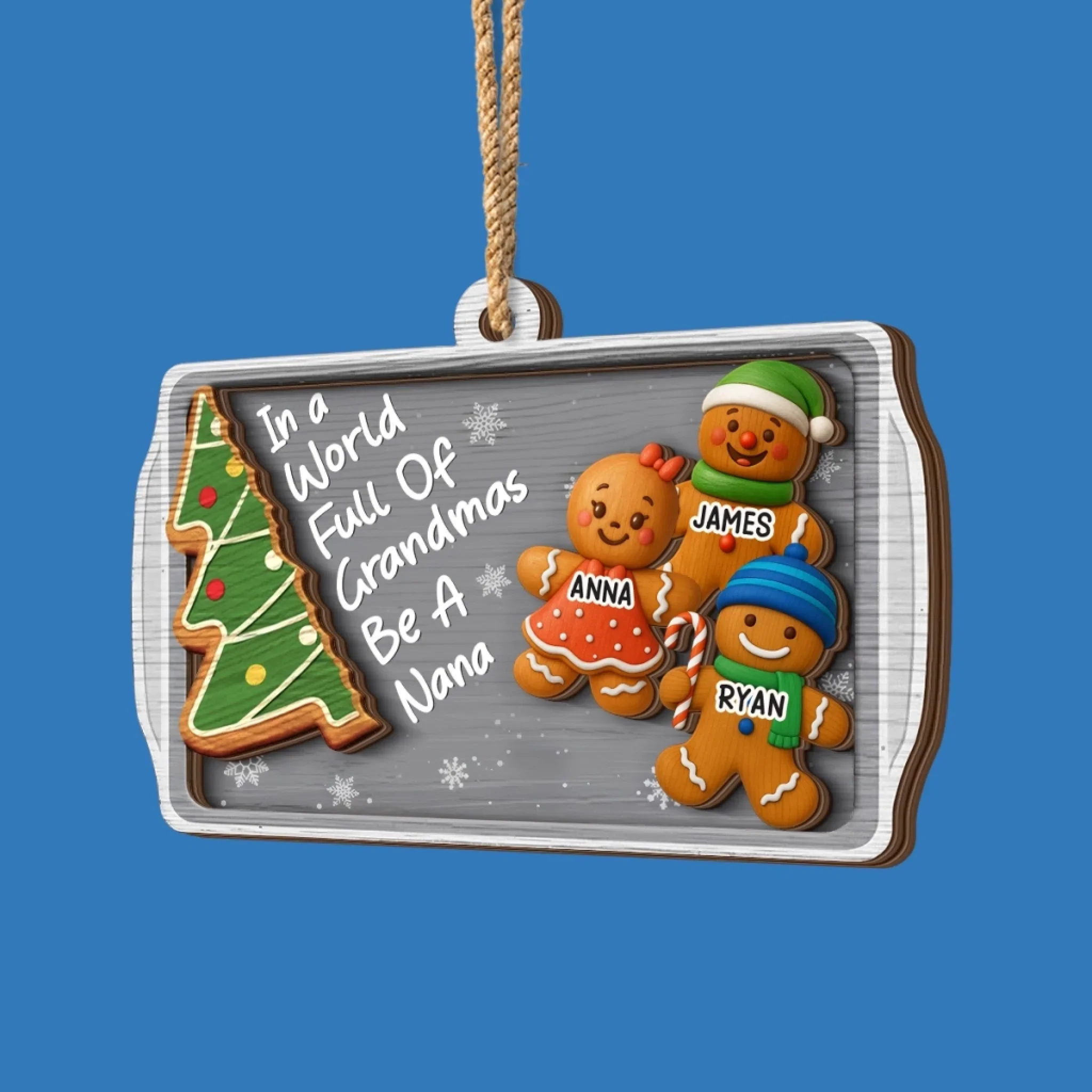 Custom Double Layer Wooden Ornament - Personalized Christmas Birthday Gifts For Mom, Grandma - Together We Make Christmas Magic - Image 4