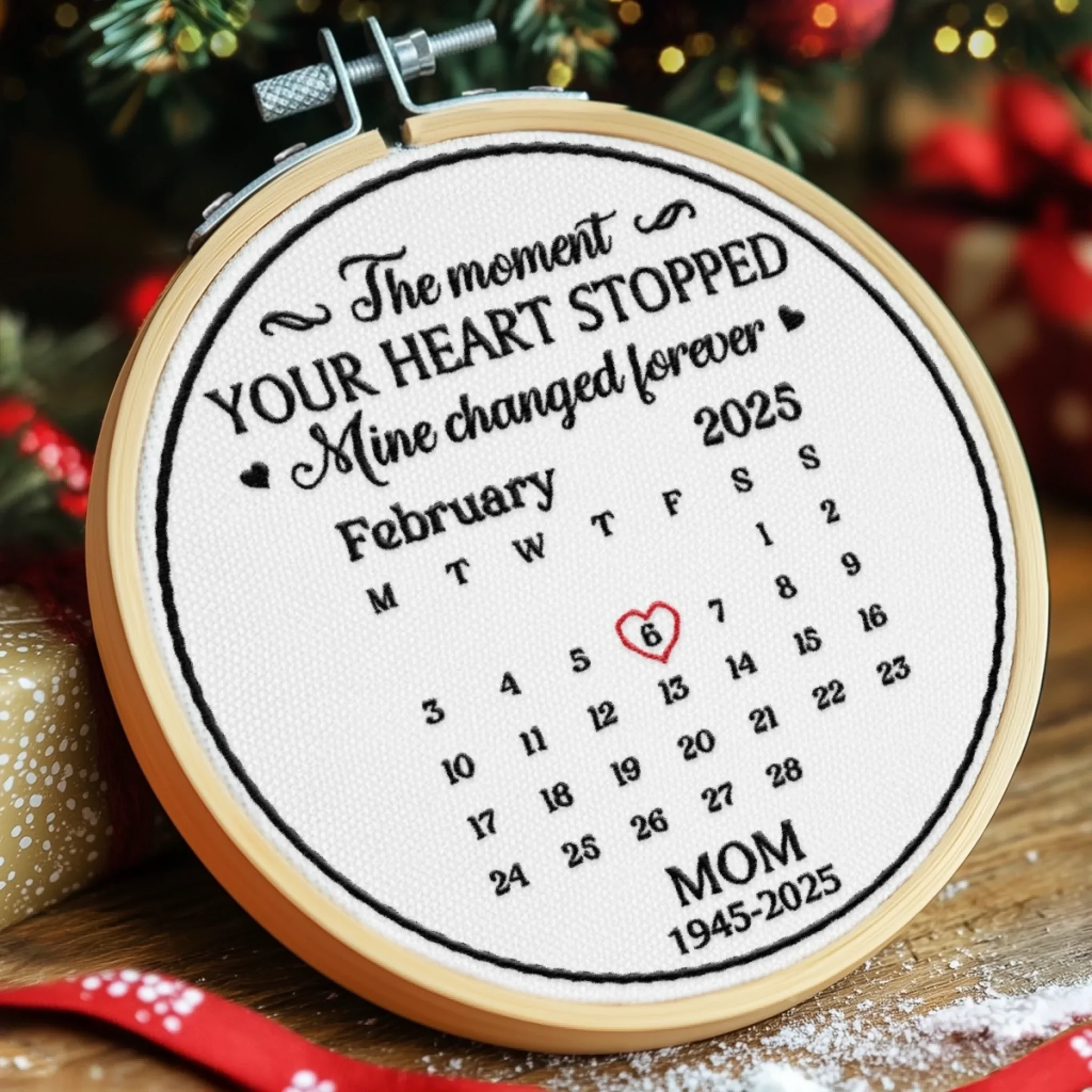 Custom Embroidered Ornament - Personalized Christmas Memorial Sympathy Gifts For Loss Of Mom, Dad - Your Memory Lights My Heart - Image 4