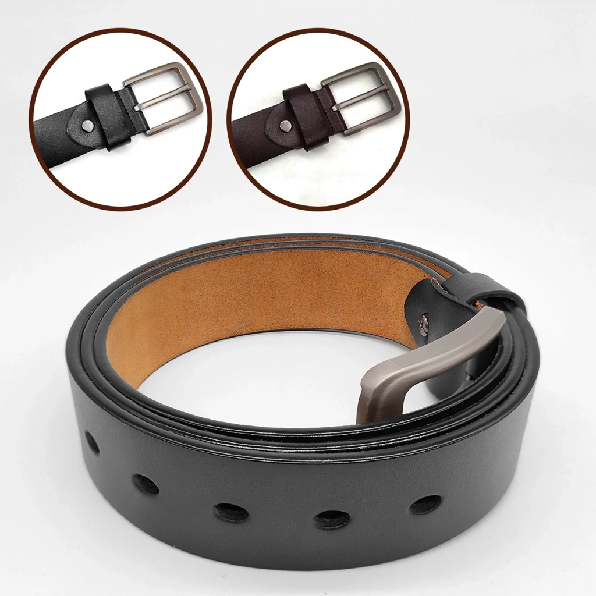 Custom Engraved Leather Belt - Personalized Anniversary Wedding Gifts For Husband And Wife, Him And Her - Two Hearts Growing Side By Side - Image 5