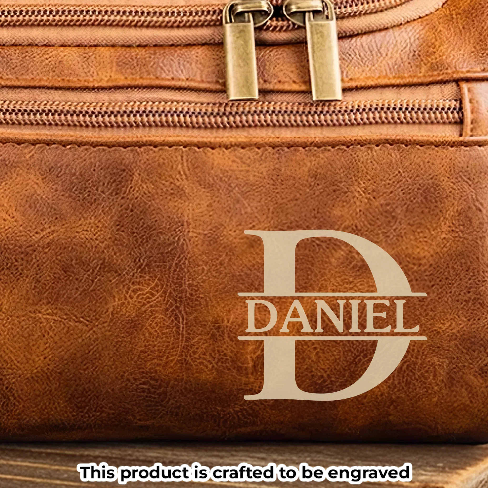 Custom Engraved Leather Toiletry Bag - New Arrival, Personalized Birthday Gifts For Dad, Brother, Grandpa, Husband - For The Man Who’s Always On The Move AMZ - Image 2