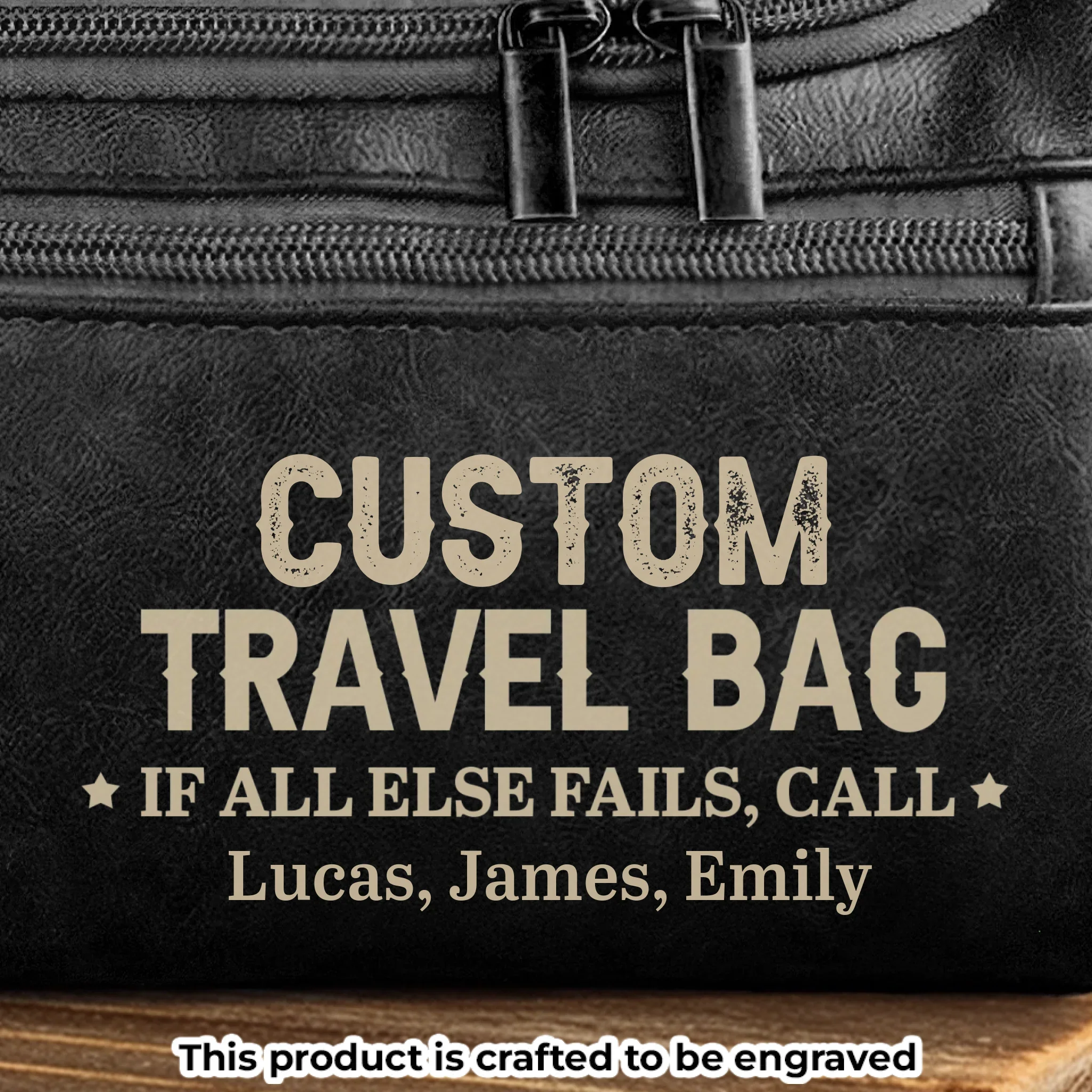 Custom Engraved Leather Toiletry Bag - Personalized Birthday Gifts For Dad, Grandpa - Generations Bound By Care - Image 5