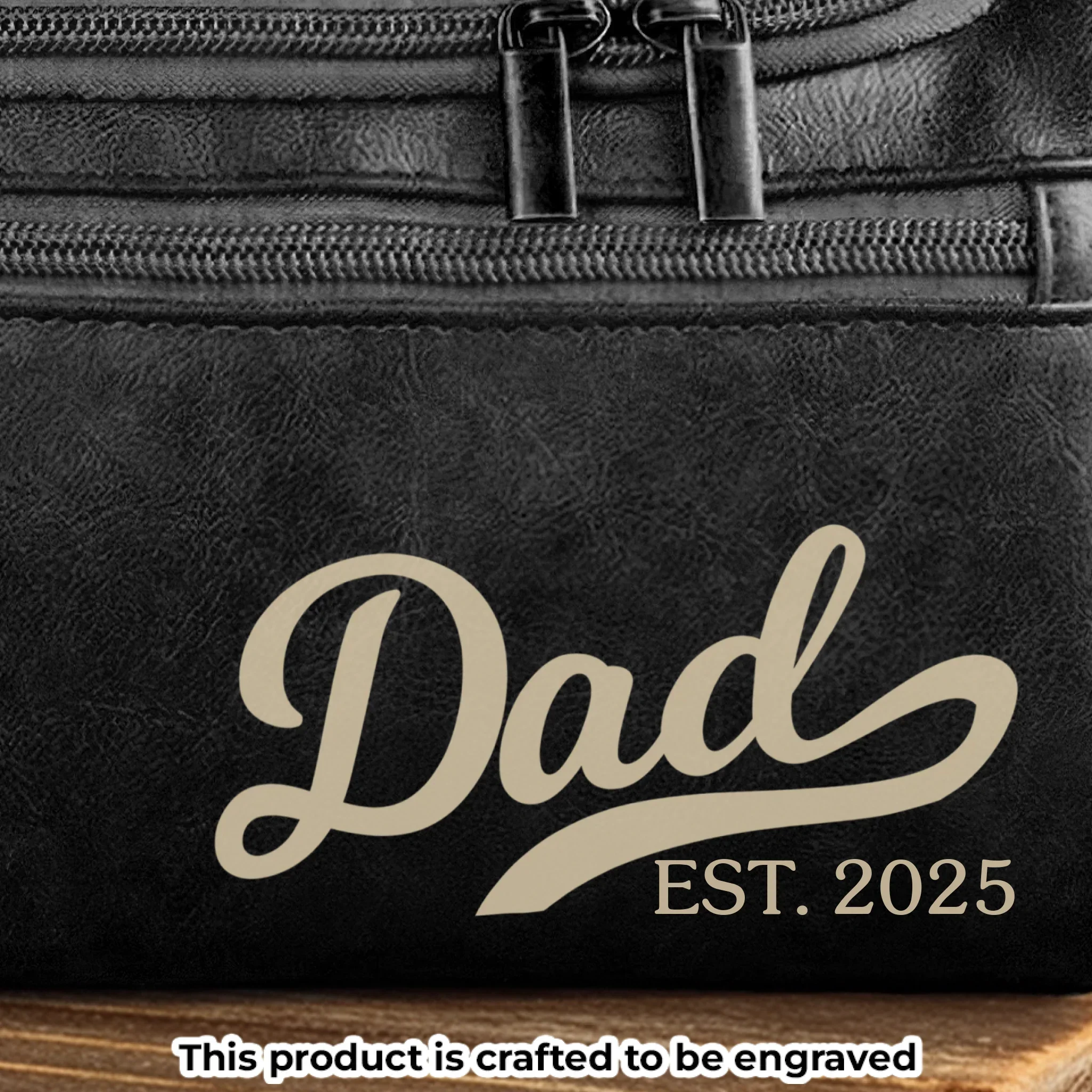 Custom Engraved Leather Toiletry Bag - Personalized Birthday Gifts For Dad, Grandpa - Strong Roots Gentle Hearts - Image 5