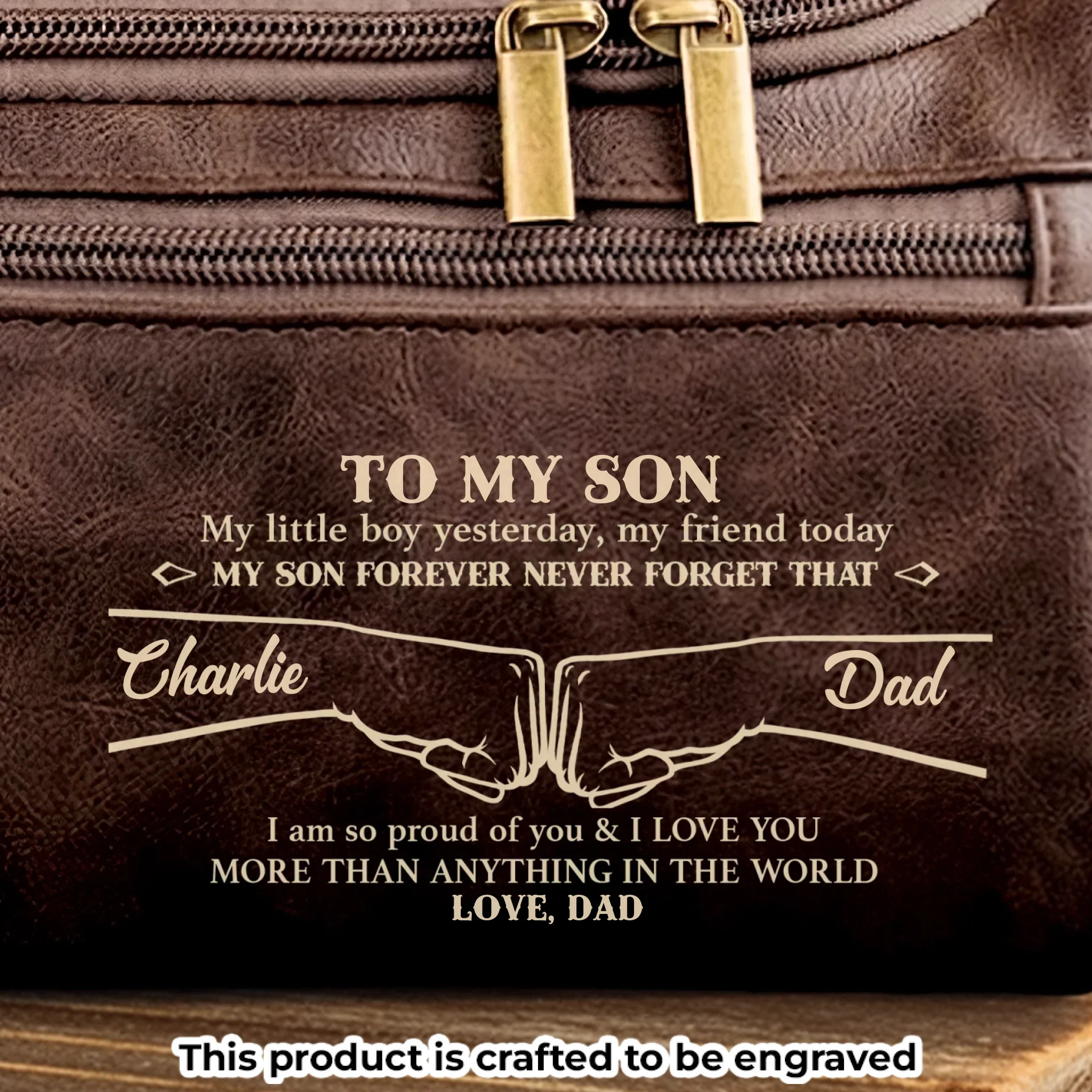 Custom Engraved Leather Toiletry Bag - Personalized Birthday Gifts For Son - Carry Confidence Wherever You Go - Image 4