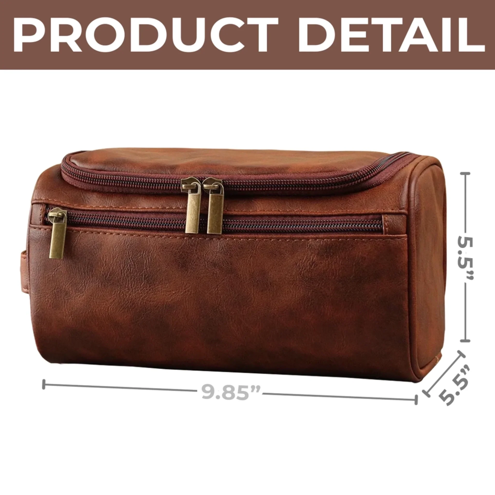Custom Engraved Leather Toiletry Bag - Personalized Birthday Gifts For Son - Every Mile Matters - Image 9