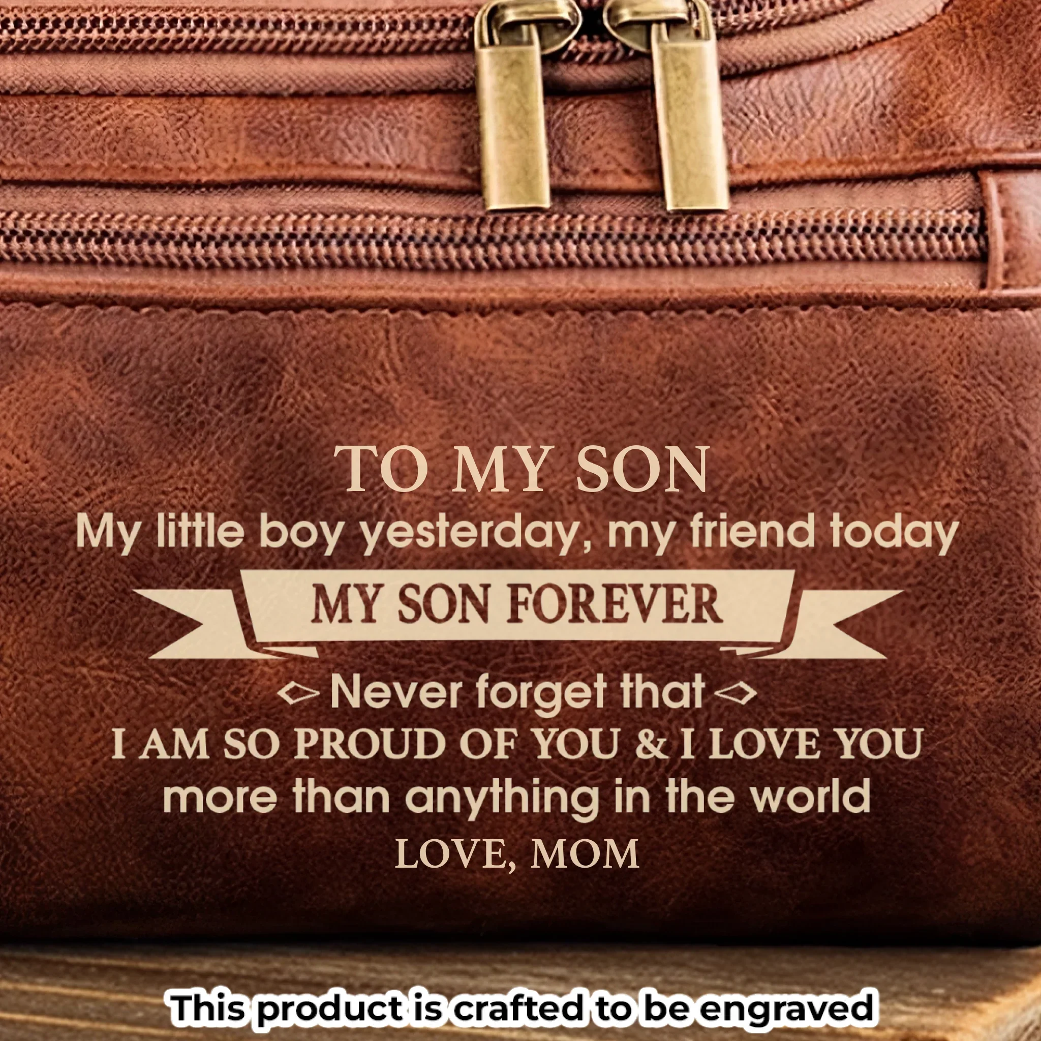 Custom Engraved Leather Toiletry Bag - Personalized Birthday Gifts For Son - You Are My Pride - Image 3