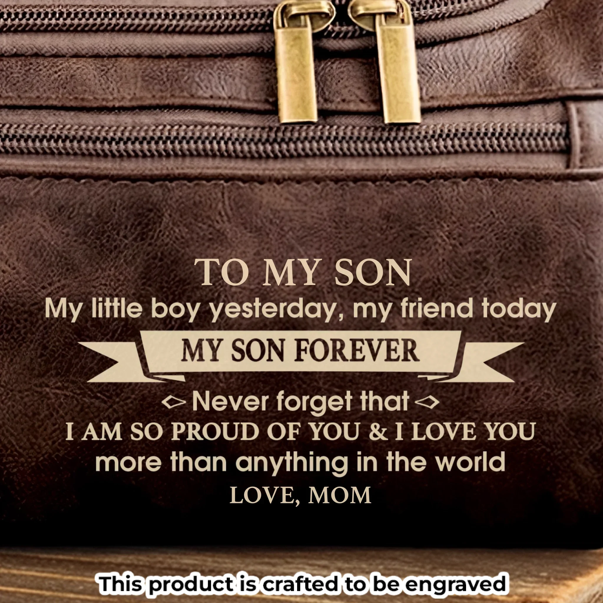 Custom Engraved Leather Toiletry Bag - Personalized Birthday Gifts For Son - You Are My Pride - Image 4