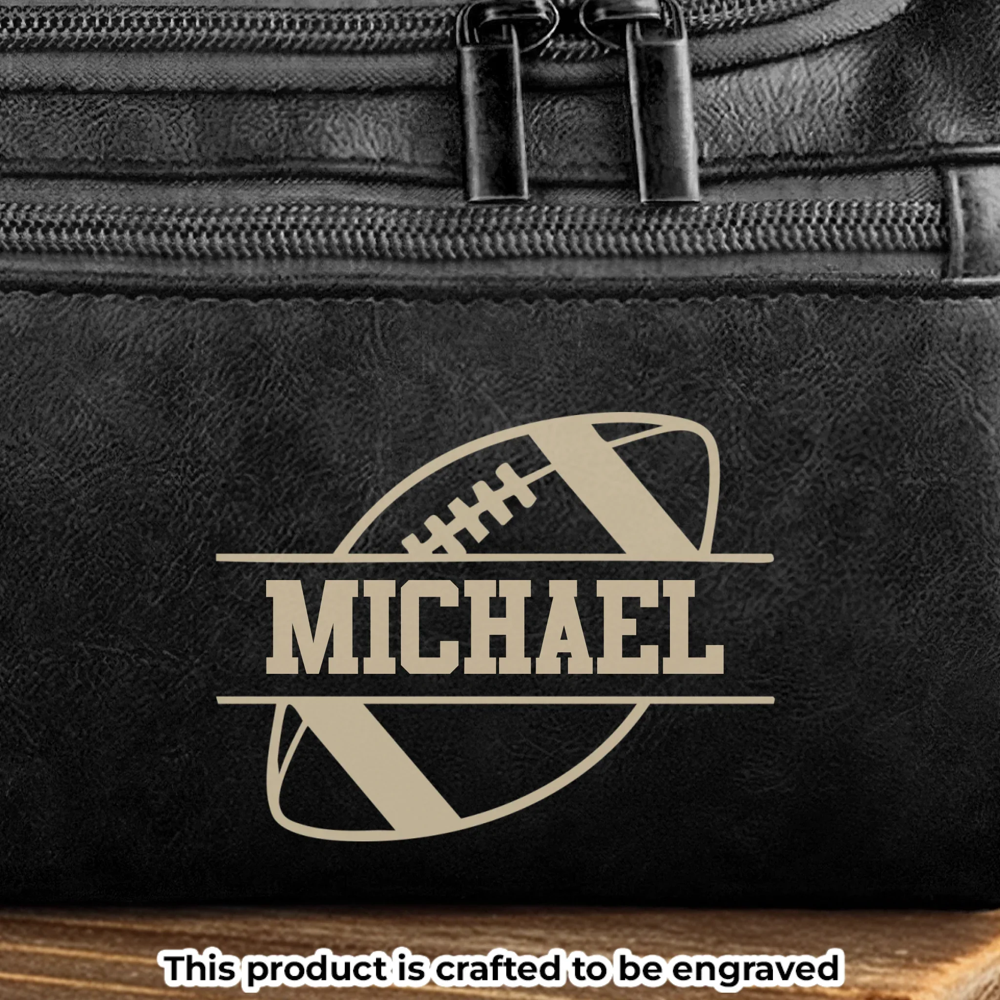 Custom Engraved Leather Toiletry Bag - Personalized  Christmas Birthday American Football Gifts For Football Lovers, Sports Fans, Sports Lovers - Keep Your Gear Game Strong - Image 5